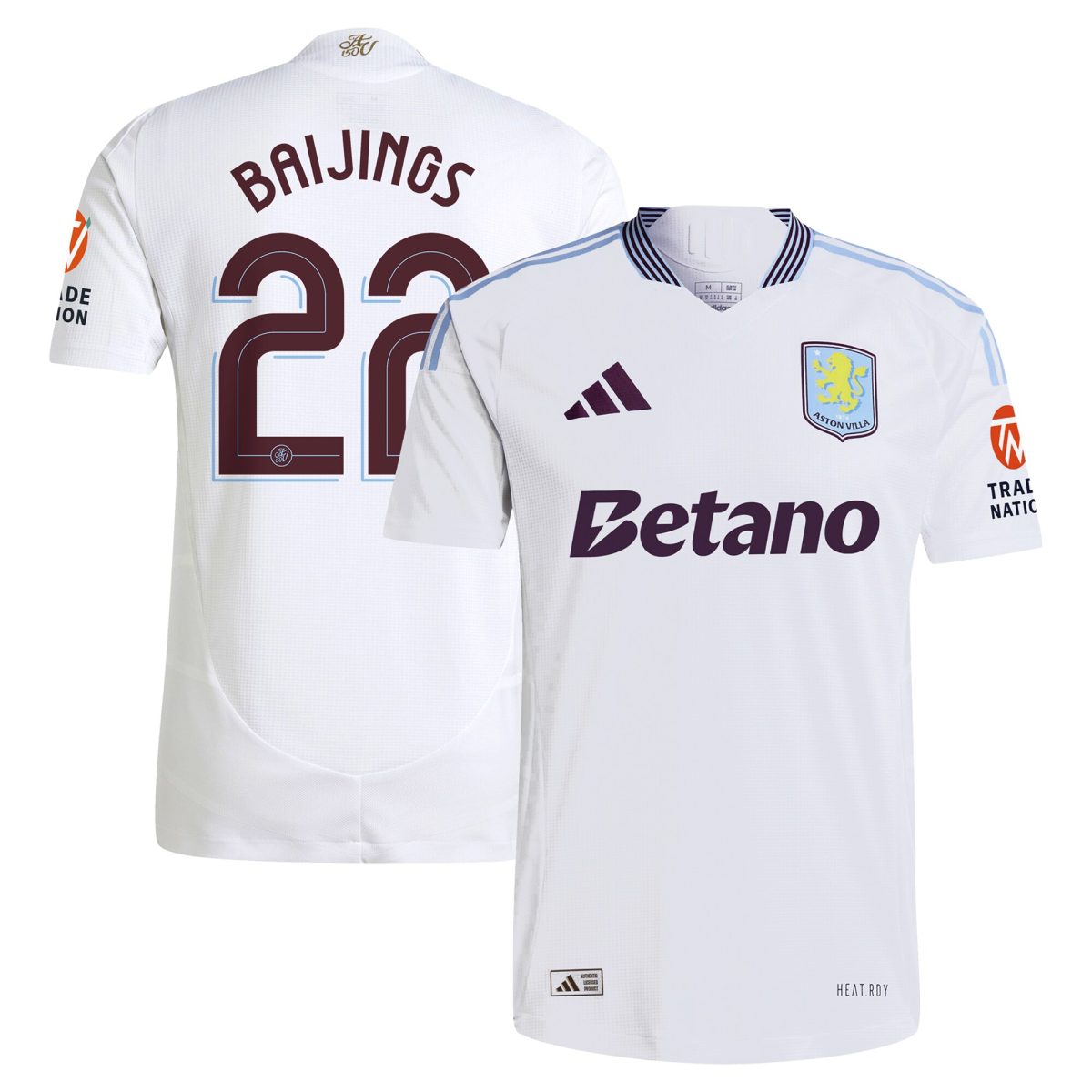 Aston Villa Jerseys - Official aston villa adidas away authentic shirt 2024-25 with baijings 22 cup printing Collection for AVFC Fans