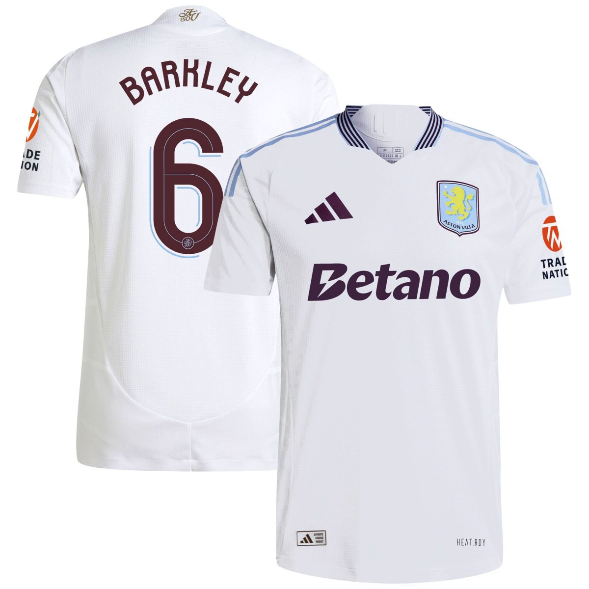 Aston Villa Jerseys - Official aston villa adidas away authentic shirt 2024-25 with barkley 6 cup printing Collection for AVFC Fans