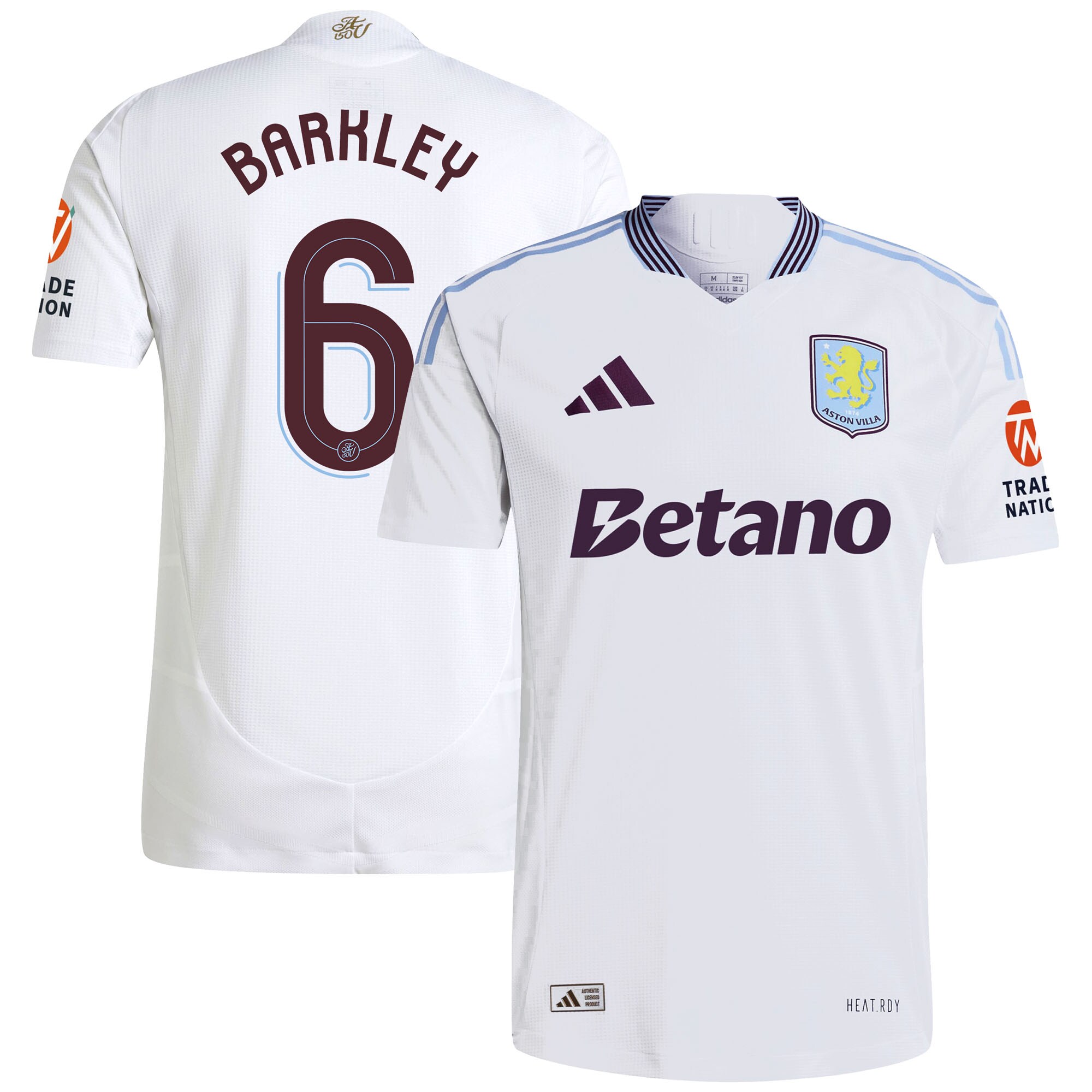 Aston Villa Jerseys - Official aston villa adidas away authentic shirt 2024-25 with barkley 6 cup printing Collection for AVFC Fans
