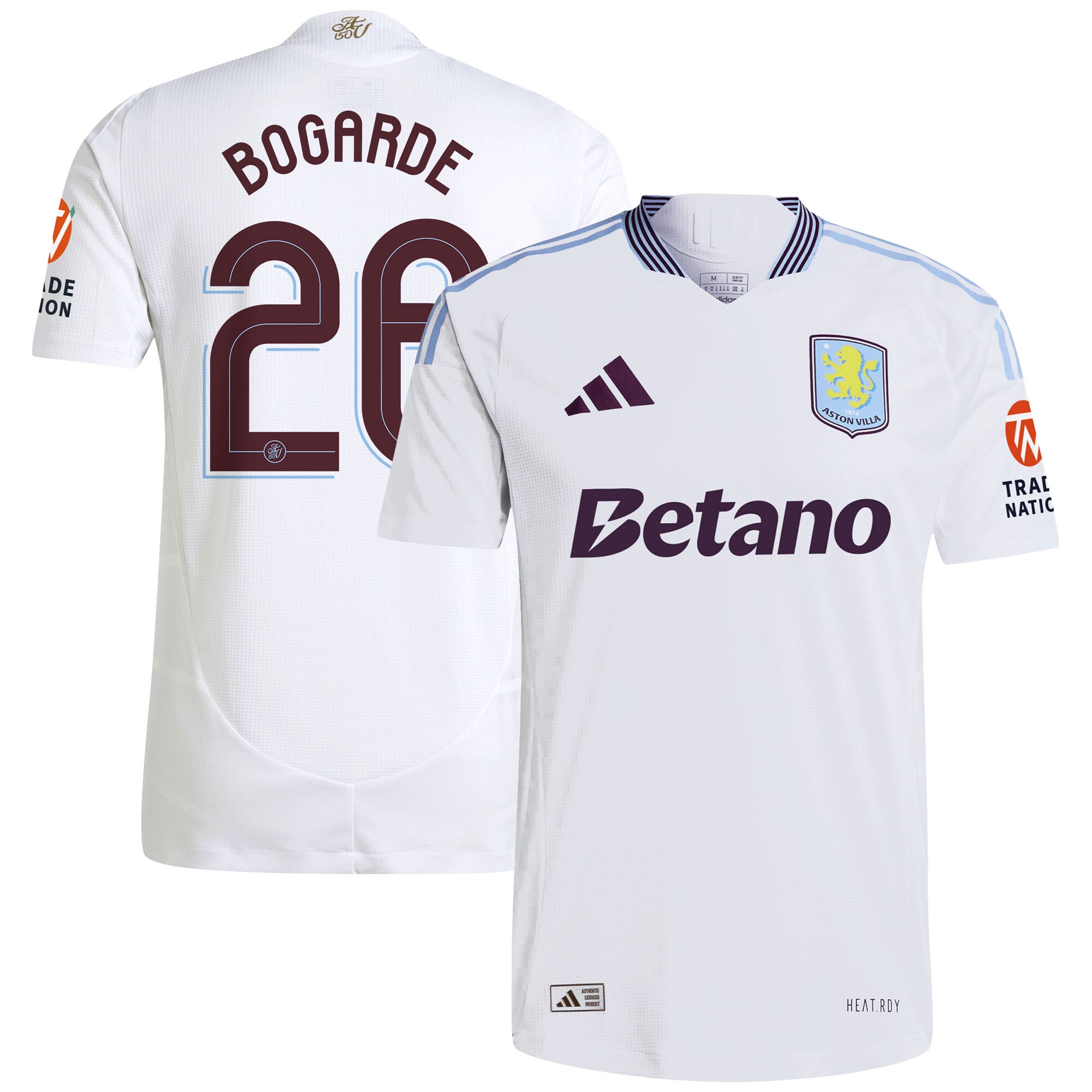Aston Villa Jerseys - Official aston villa adidas away authentic shirt 2024-25 with bogarde 26 cup printing Collection for AVFC Fans