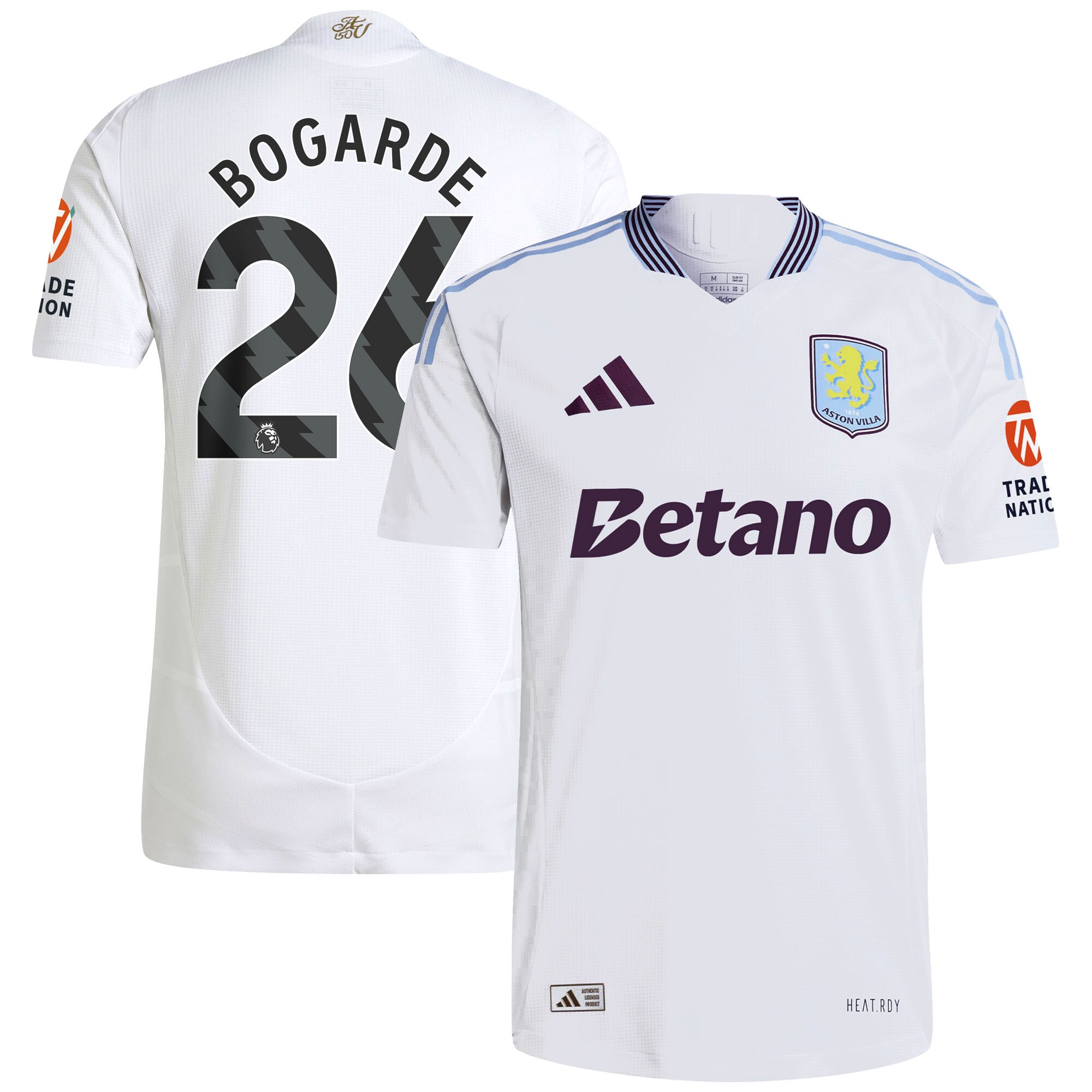 Aston Villa Jerseys - Official aston villa adidas away authentic shirt 2024-25 with bogarde 26 printing Collection for AVFC Fans