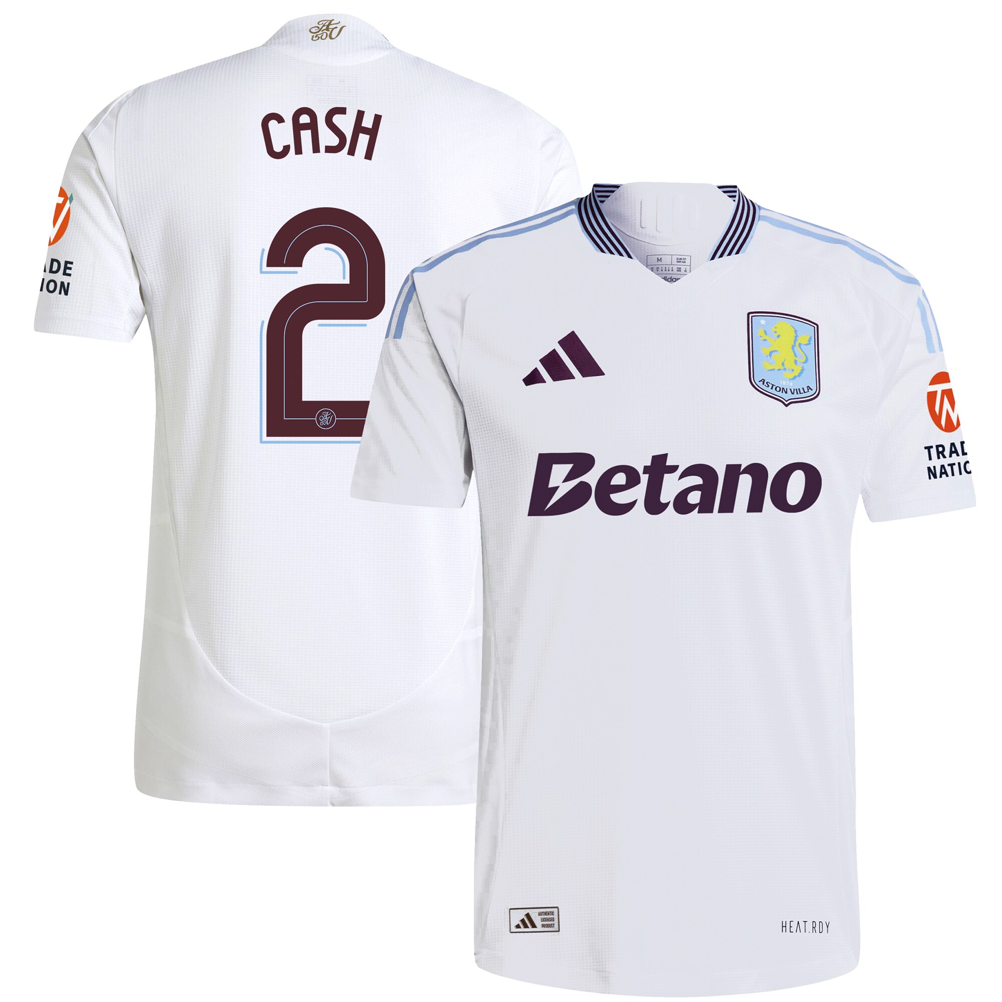Aston Villa Jerseys - Official aston villa adidas away authentic shirt 2024-25 with cash 2 cup printing Collection for AVFC Fans