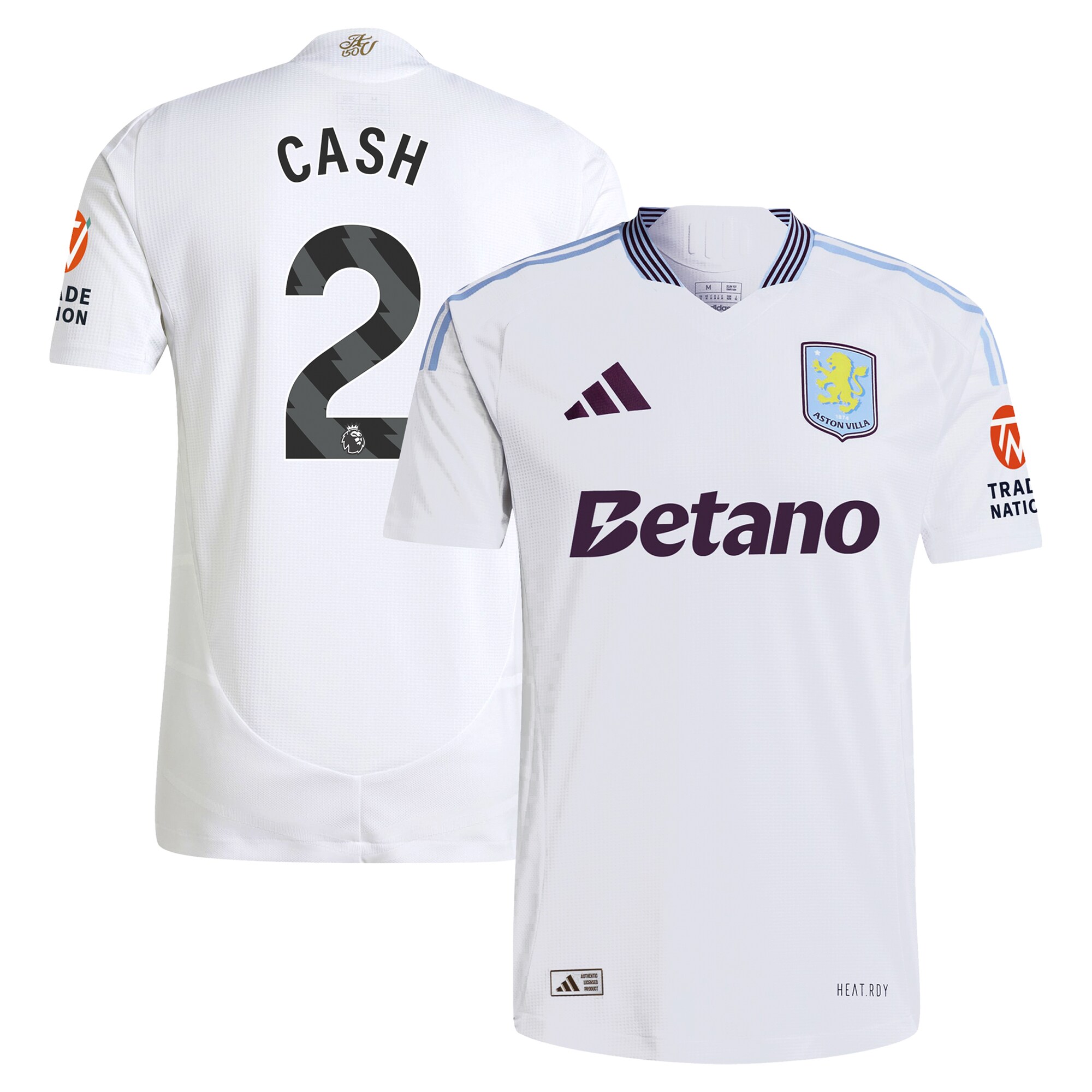 Aston Villa Jerseys - Official aston villa adidas away authentic shirt 2024-25 with cash 2 printing Collection for AVFC Fans