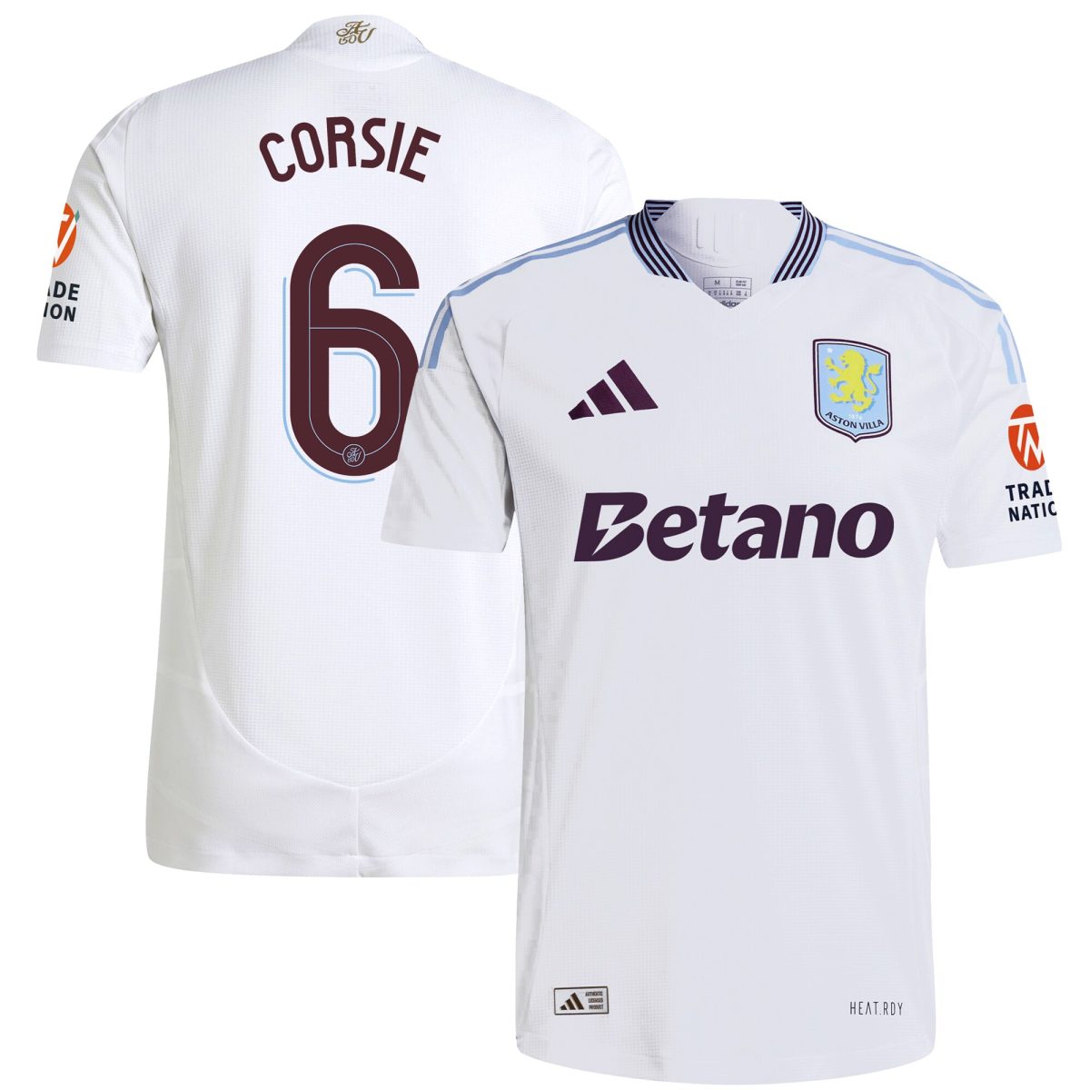 Aston Villa Jerseys - Official aston villa adidas away authentic shirt 2024-25 with corsie 6 cup printing Collection for AVFC Fans