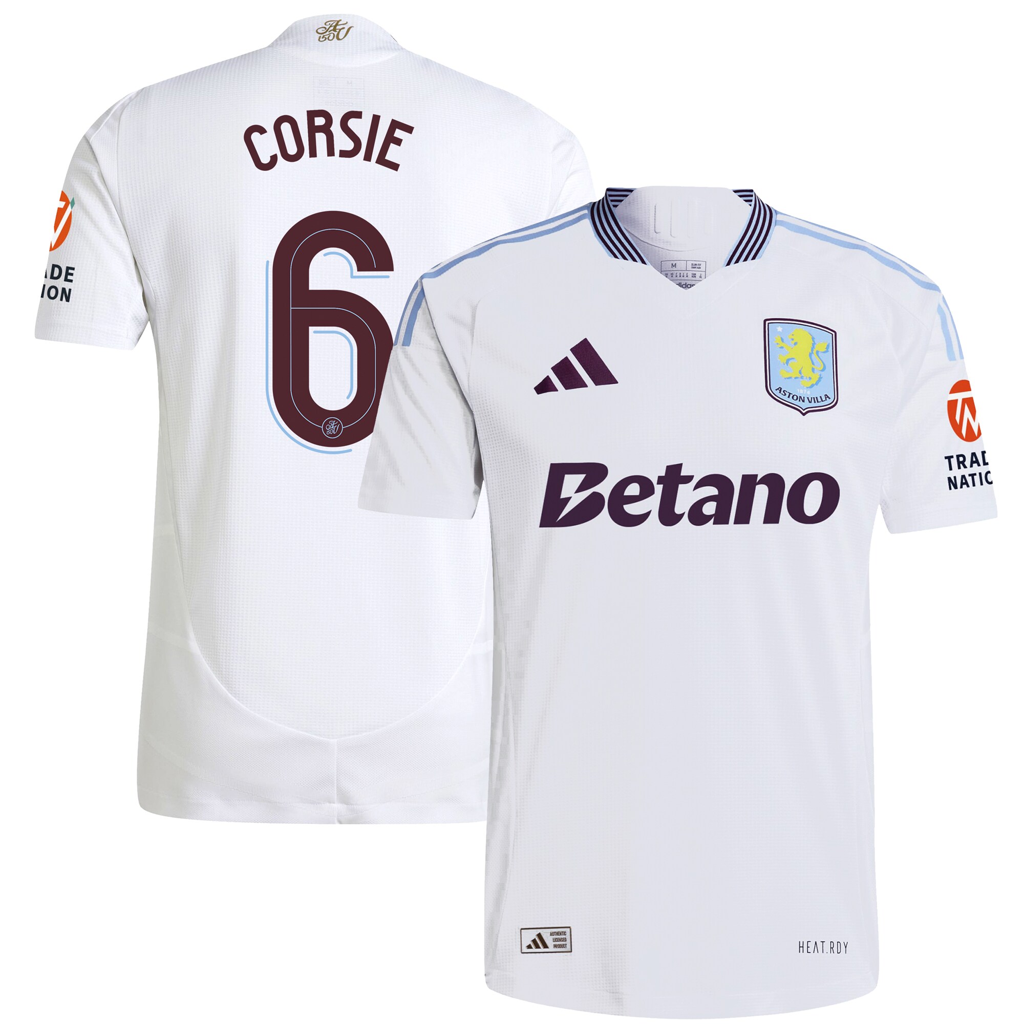 Aston Villa Jerseys - Official aston villa adidas away authentic shirt 2024-25 with corsie 6 cup printing Collection for AVFC Fans