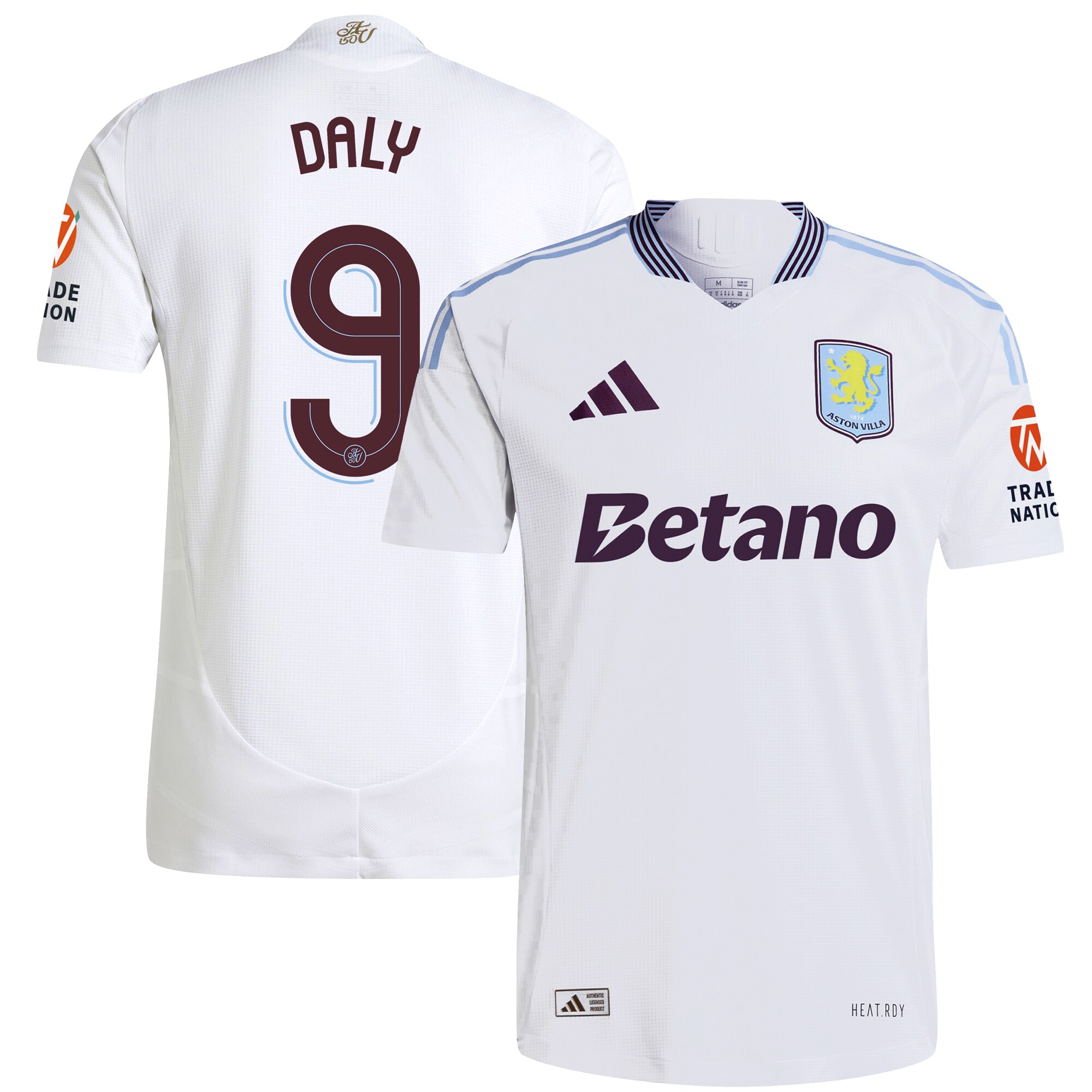 Aston Villa Jerseys - Official aston villa adidas away authentic shirt 2024-25 with daly 9 cup printing Collection for AVFC Fans