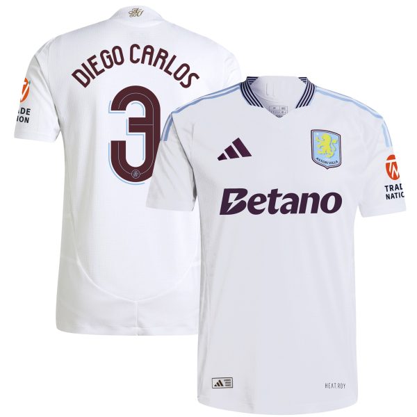 Aston Villa Jerseys - Official aston villa adidas away authentic shirt 2024-25 with diego carlos 3 cup printing Collection for AVFC Fans