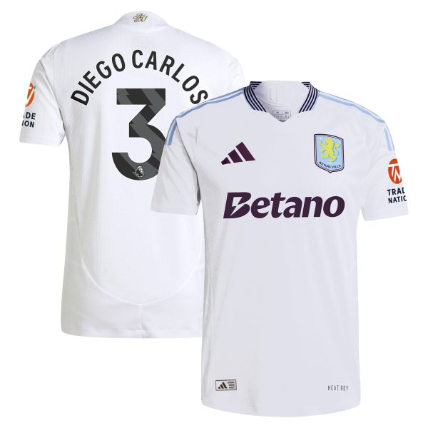 Aston Villa Jerseys - Official aston villa adidas away authentic shirt 2024-25 with diego carlos 3 printing Collection for AVFC Fans