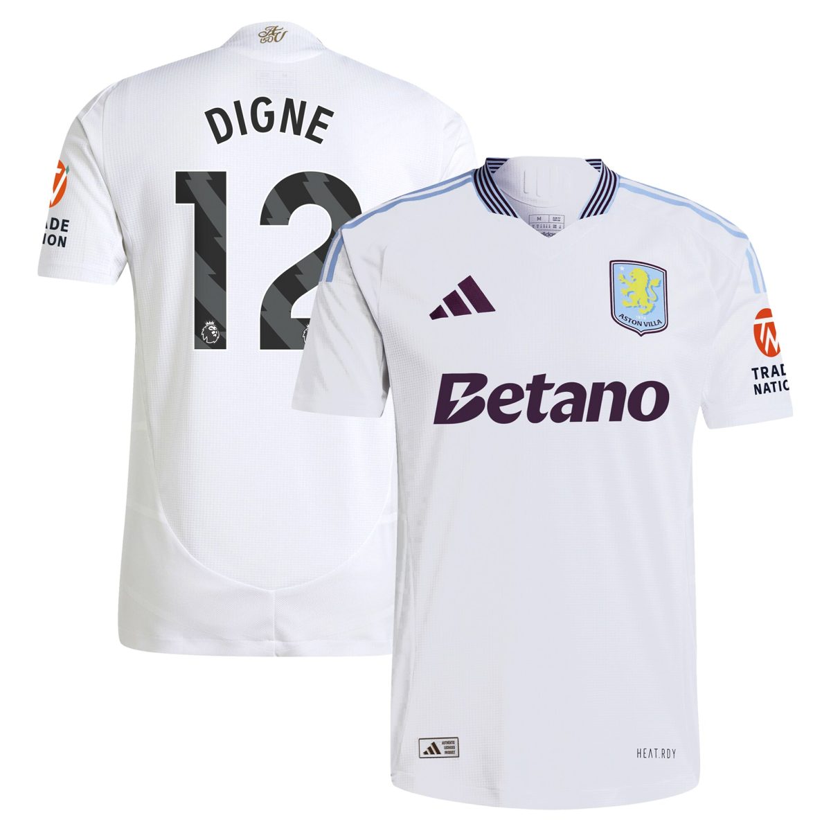 Aston Villa Jerseys - Official aston villa adidas away authentic shirt 2024-25 with digne 12 printing Collection for AVFC Fans