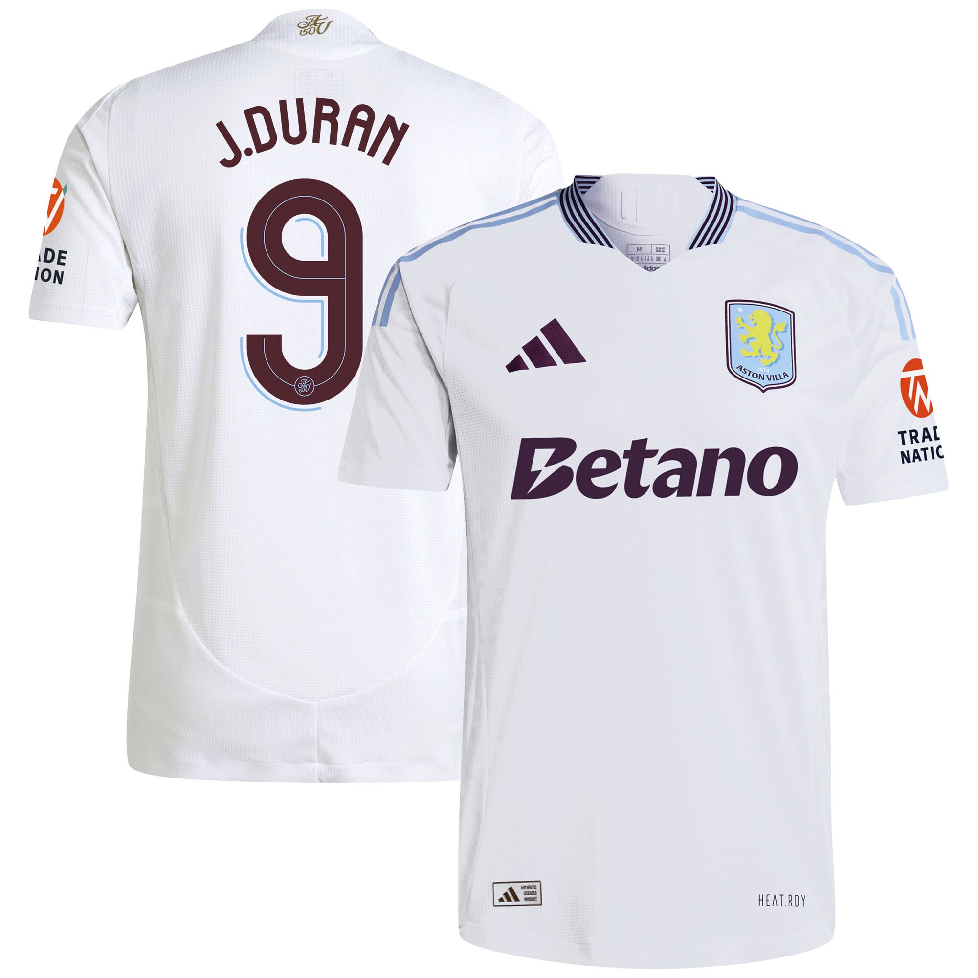 Aston Villa Jerseys - Official aston villa adidas away authentic shirt 2024-25 with duran 9 cup printing Collection for AVFC Fans