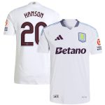 Aston Villa Jerseys - Official aston villa adidas away authentic shirt 2024-25 with hanson 20 cup printing Collection for AVFC Fans