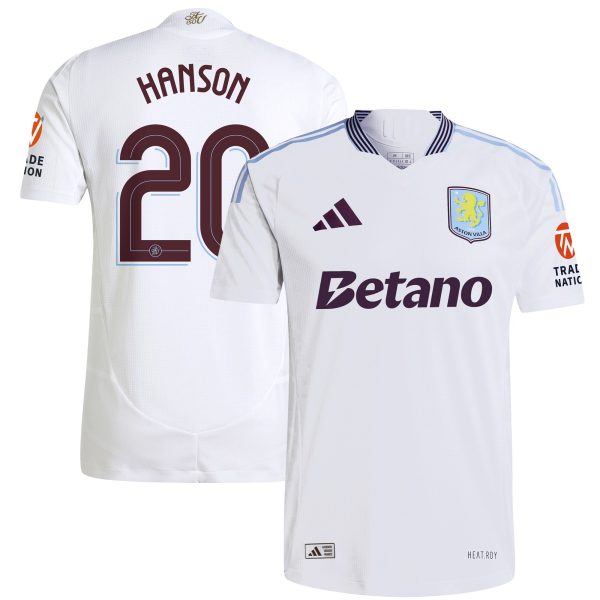 Aston Villa Jerseys - Official aston villa adidas away authentic shirt 2024-25 with hanson 20 cup printing Collection for AVFC Fans