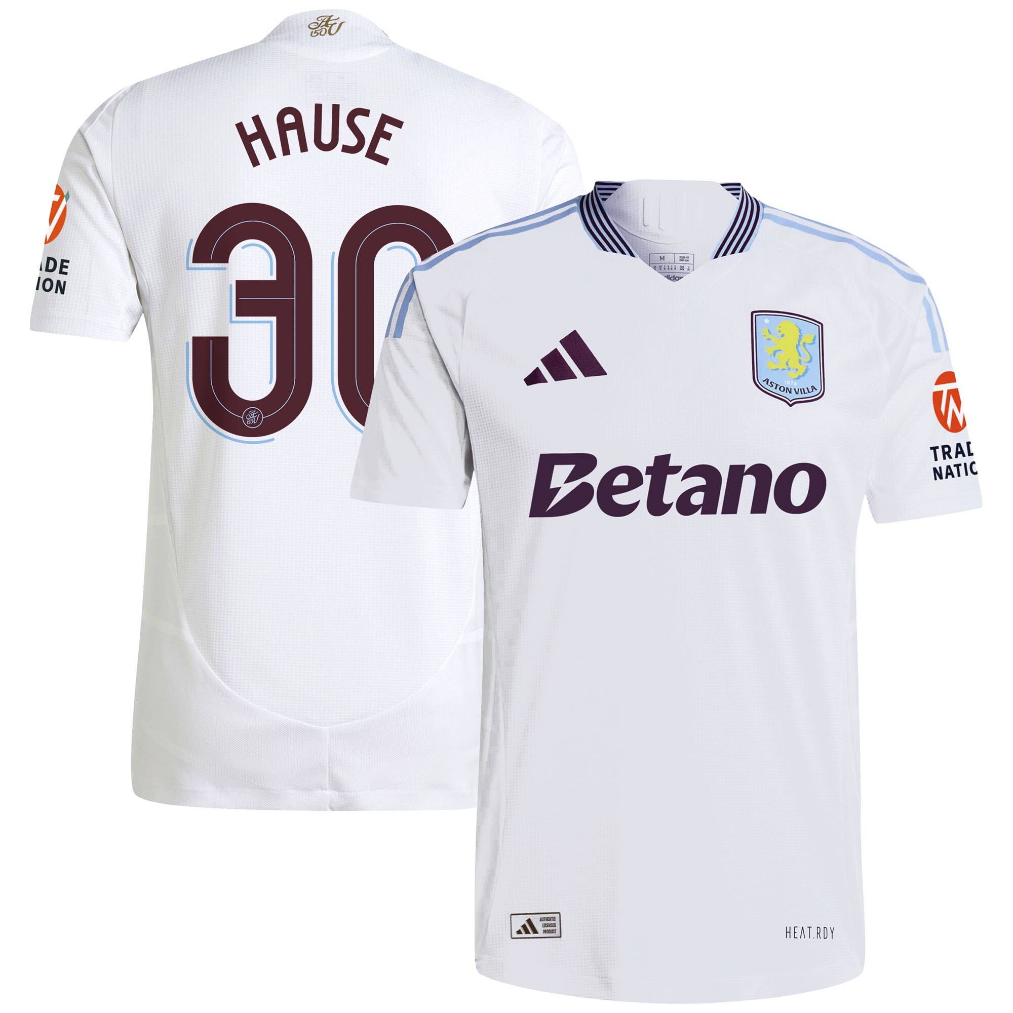 Aston Villa Jerseys - Official aston villa adidas away authentic shirt 2024-25 with hause 30 cup printing Collection for AVFC Fans