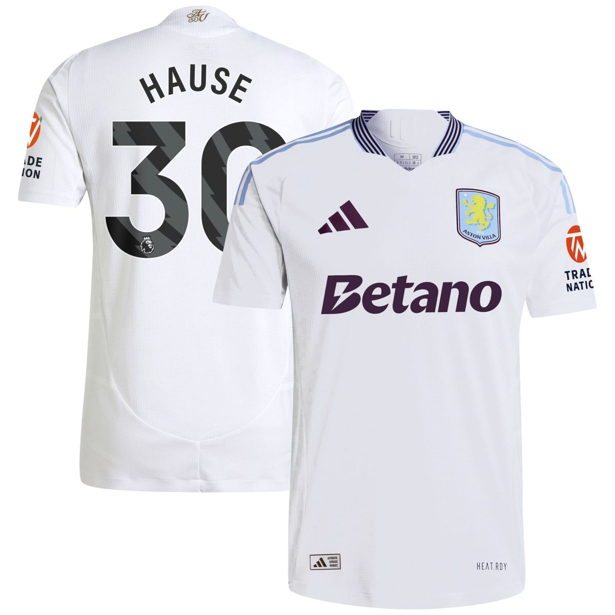 Aston Villa Jerseys - Official aston villa adidas away authentic shirt 2024-25 with hause 30 printing Collection for AVFC Fans