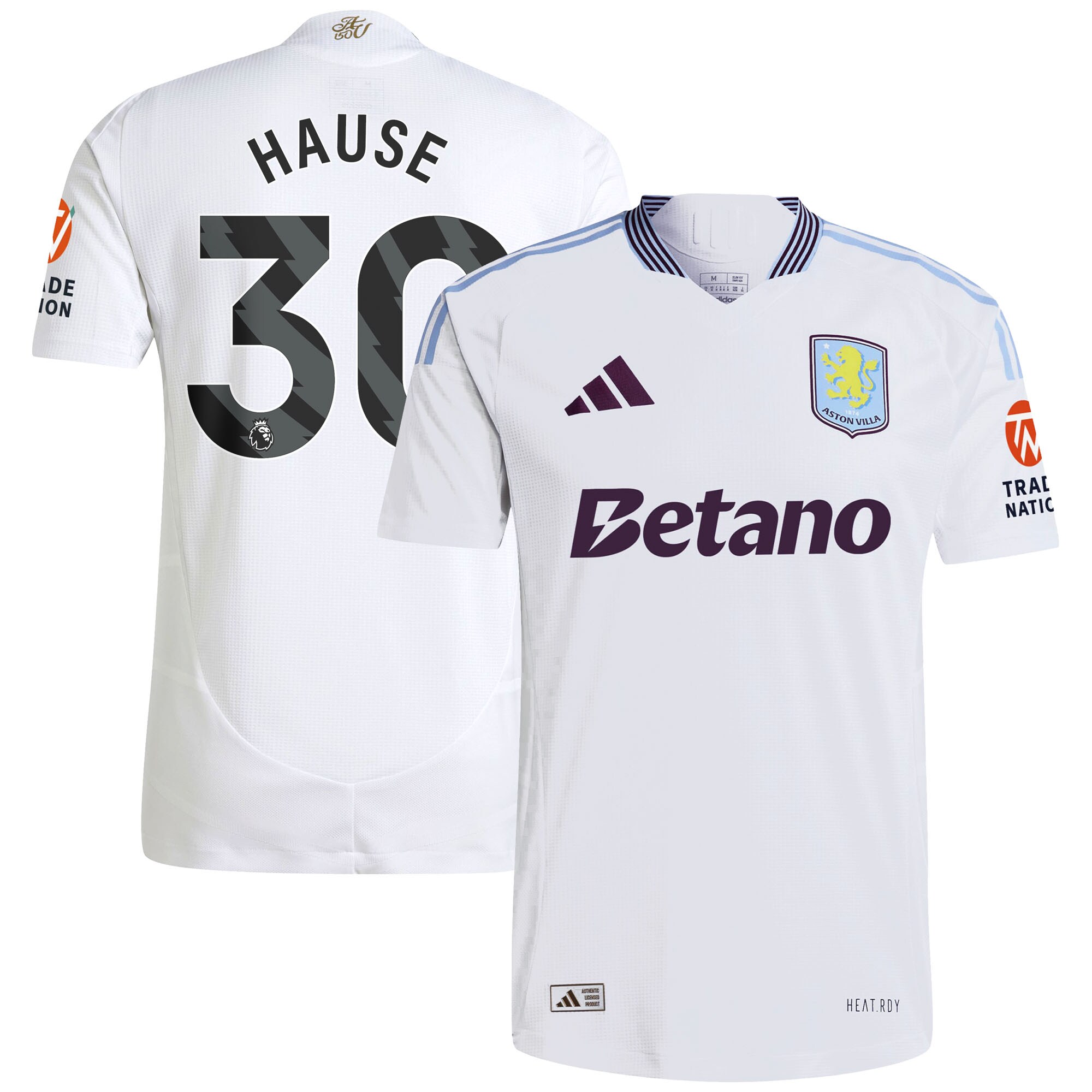 Aston Villa Jerseys - Official aston villa adidas away authentic shirt 2024-25 with hause 30 printing Collection for AVFC Fans
