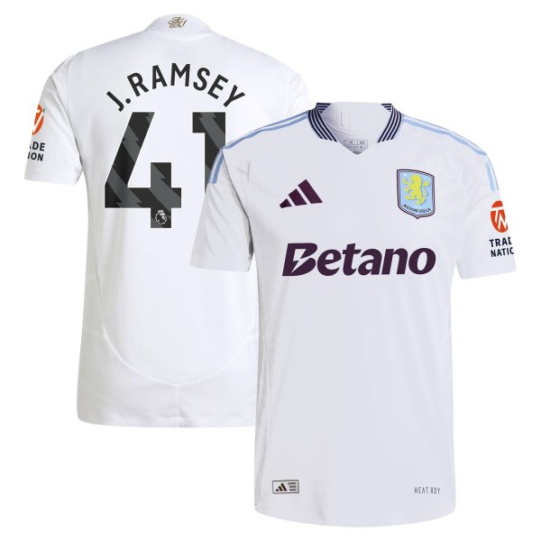 Aston Villa Jerseys - Official aston villa adidas away authentic shirt 2024-25 with j. ramsey 41 printing Collection for AVFC Fans