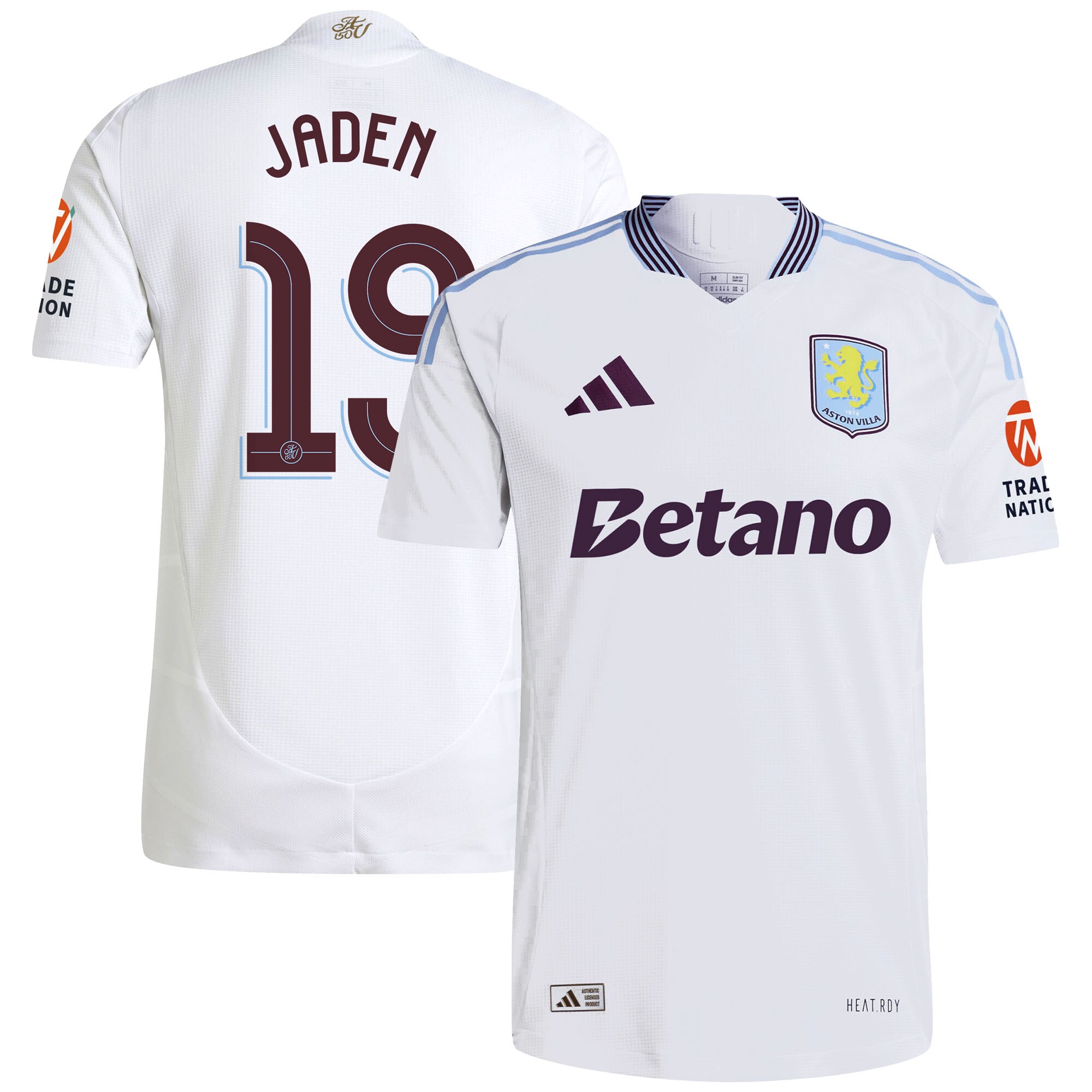 Aston Villa Jerseys - Official aston villa adidas away authentic shirt 2024-25 with jaden 19 cup printing Collection for AVFC Fans