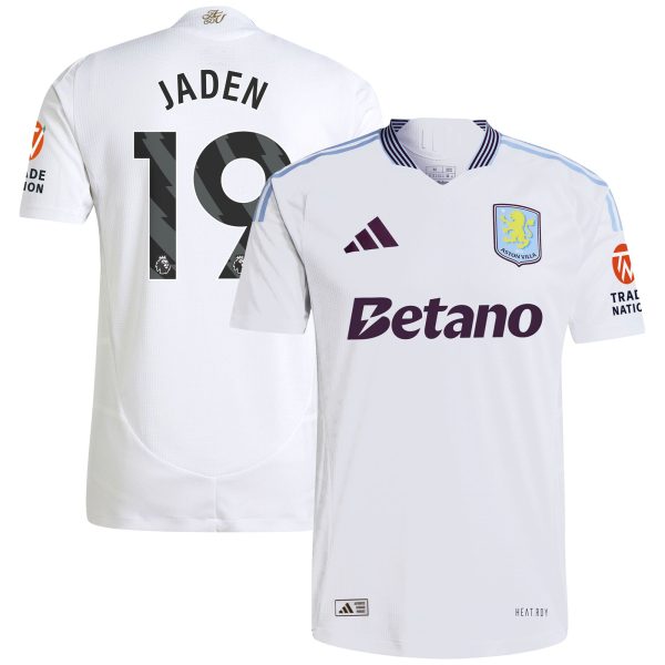 Aston Villa Jerseys - Official aston villa adidas away authentic shirt 2024-25 with jaden 19 printing Collection for AVFC Fans