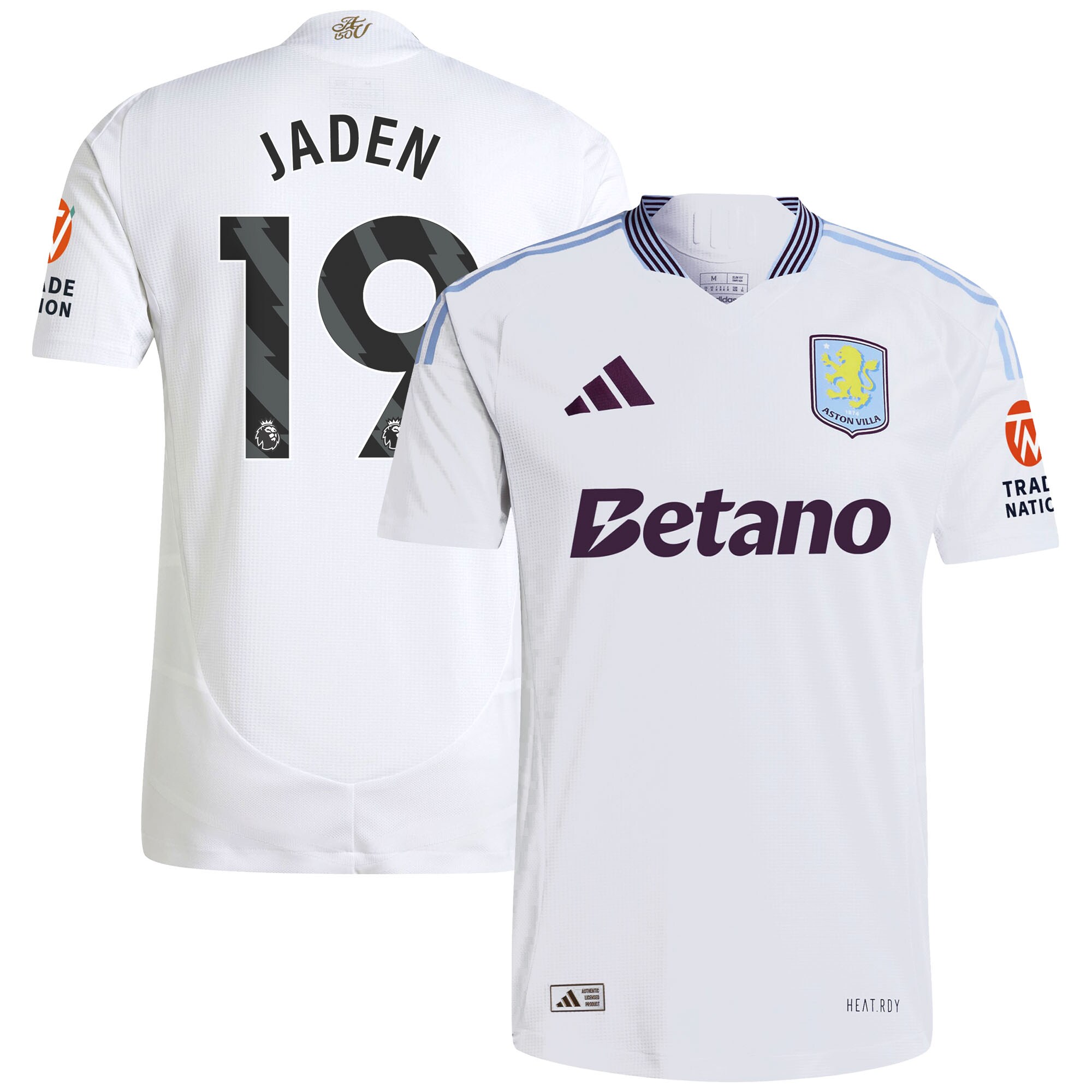 Aston Villa Jerseys - Official aston villa adidas away authentic shirt 2024-25 with jaden 19 printing Collection for AVFC Fans