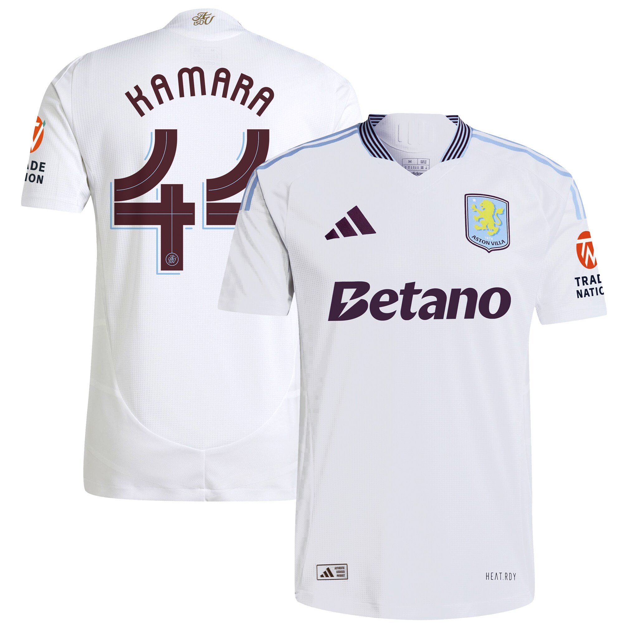 Aston Villa Jerseys - Official aston villa adidas away authentic shirt 2024-25 with kamara 44 cup printing Collection for AVFC Fans