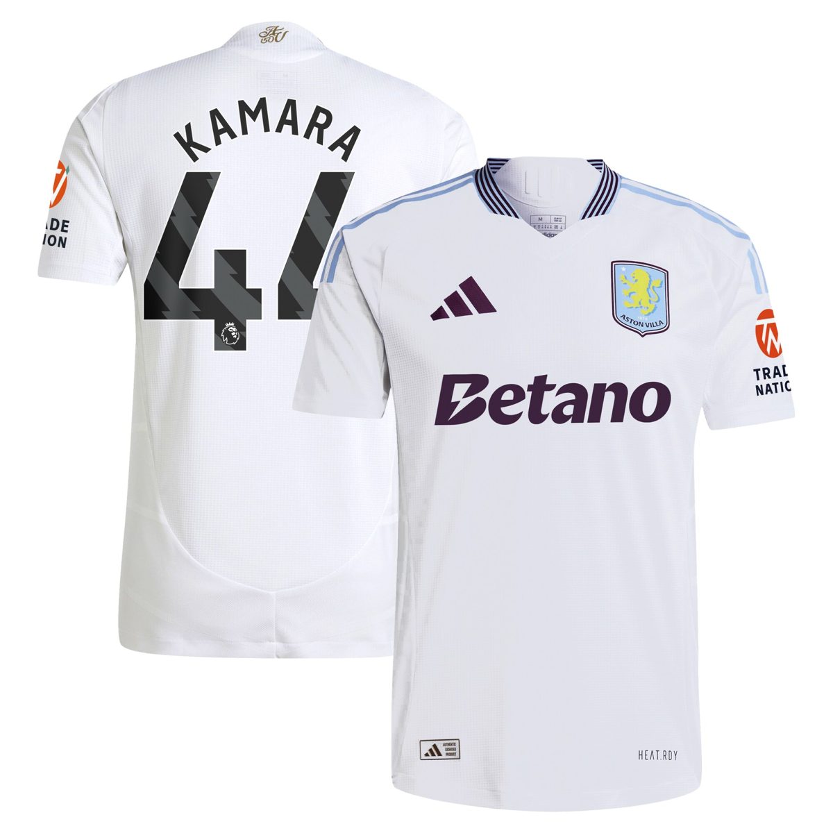 Aston Villa Jerseys - Official aston villa adidas away authentic shirt 2024-25 with kamara 44 printing Collection for AVFC Fans