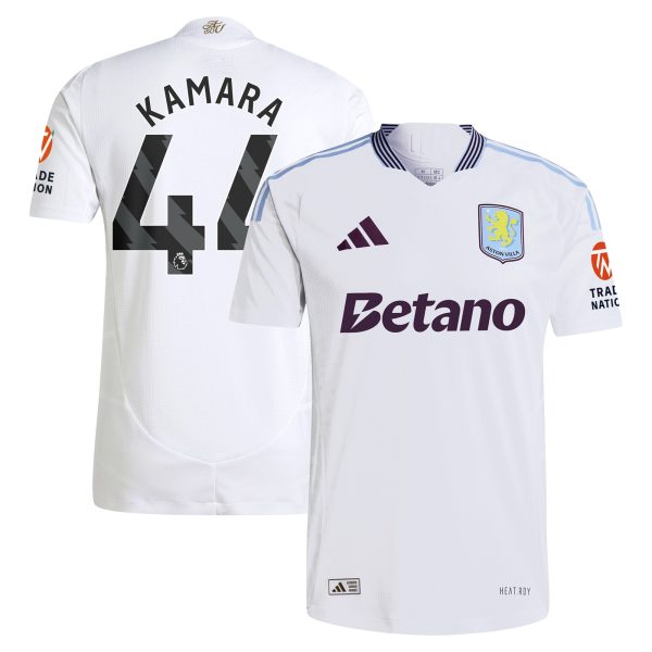 Aston Villa Jerseys - Official aston villa adidas away authentic shirt 2024-25 with kamara 44 printing Collection for AVFC Fans