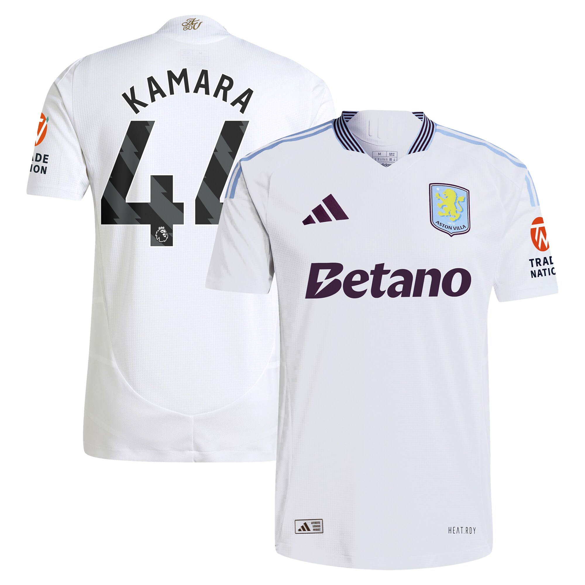 Aston Villa Jerseys - Official aston villa adidas away authentic shirt 2024-25 with kamara 44 printing Collection for AVFC Fans