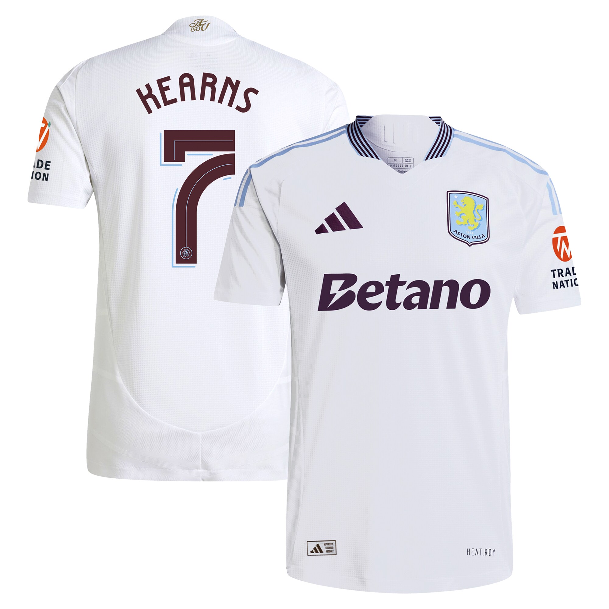 Aston Villa Jerseys - Official aston villa adidas away authentic shirt 2024-25 with kearns 7 cup printing Collection for AVFC Fans