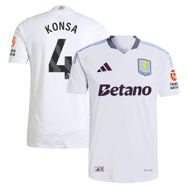Aston Villa Jerseys - Official aston villa adidas away authentic shirt 2024-25 with konsa 4 printing Collection for AVFC Fans