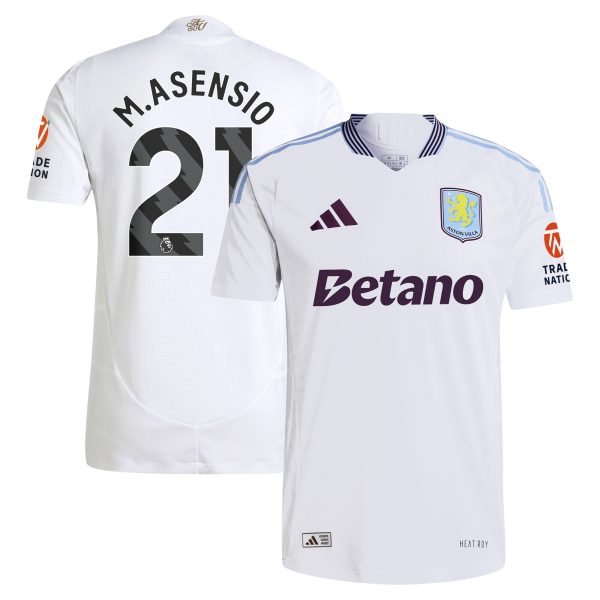 Aston Villa Jerseys - Official aston villa adidas away authentic shirt 2024-25 with m.asensio 21 printing Collection for AVFC Fans