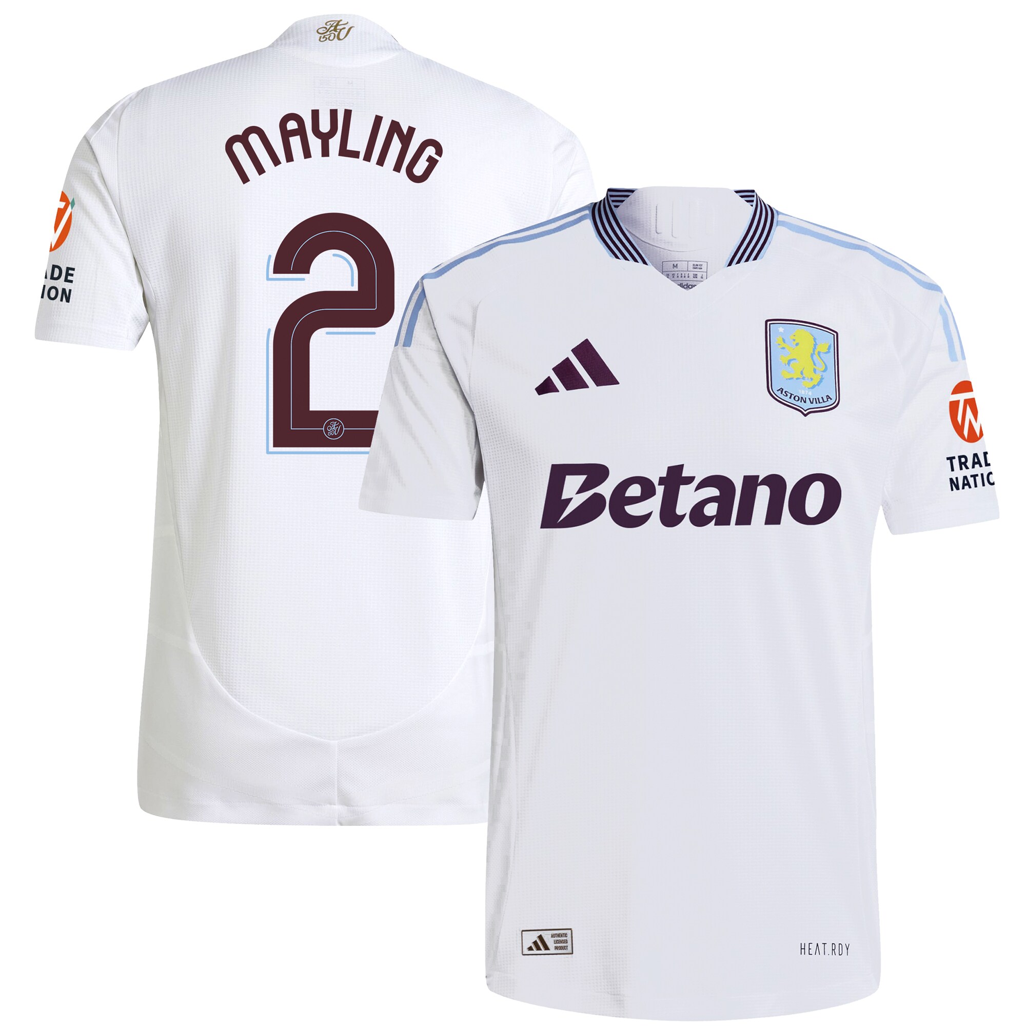 Aston Villa Jerseys - Official aston villa adidas away authentic shirt 2024-25 with mayling 2 cup printing Collection for AVFC Fans