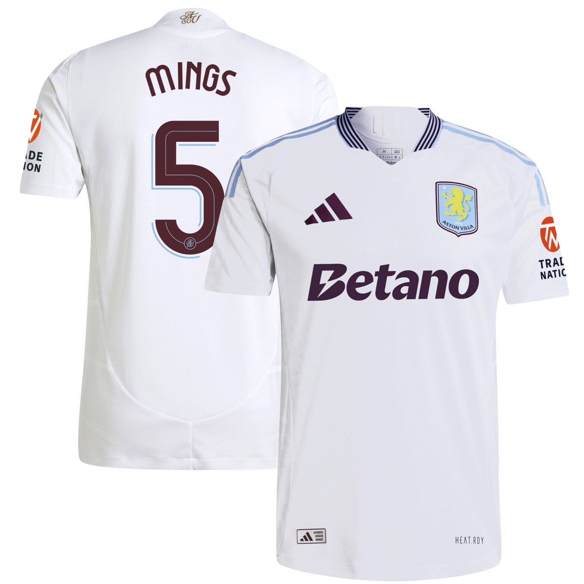 Aston Villa Jerseys - Official aston villa adidas away authentic shirt 2024-25 with mings 5 cup printing Collection for AVFC Fans