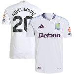 Aston Villa Jerseys - Official aston villa adidas away authentic shirt 2024-25 with nedeljković 20 printing Collection for AVFC Fans
