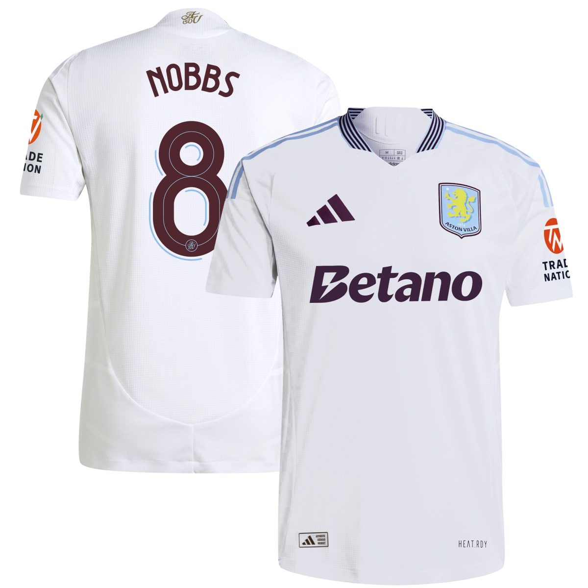 Aston Villa Jerseys - Official aston villa adidas away authentic shirt 2024-25 with nobbs 8 cup printing Collection for AVFC Fans