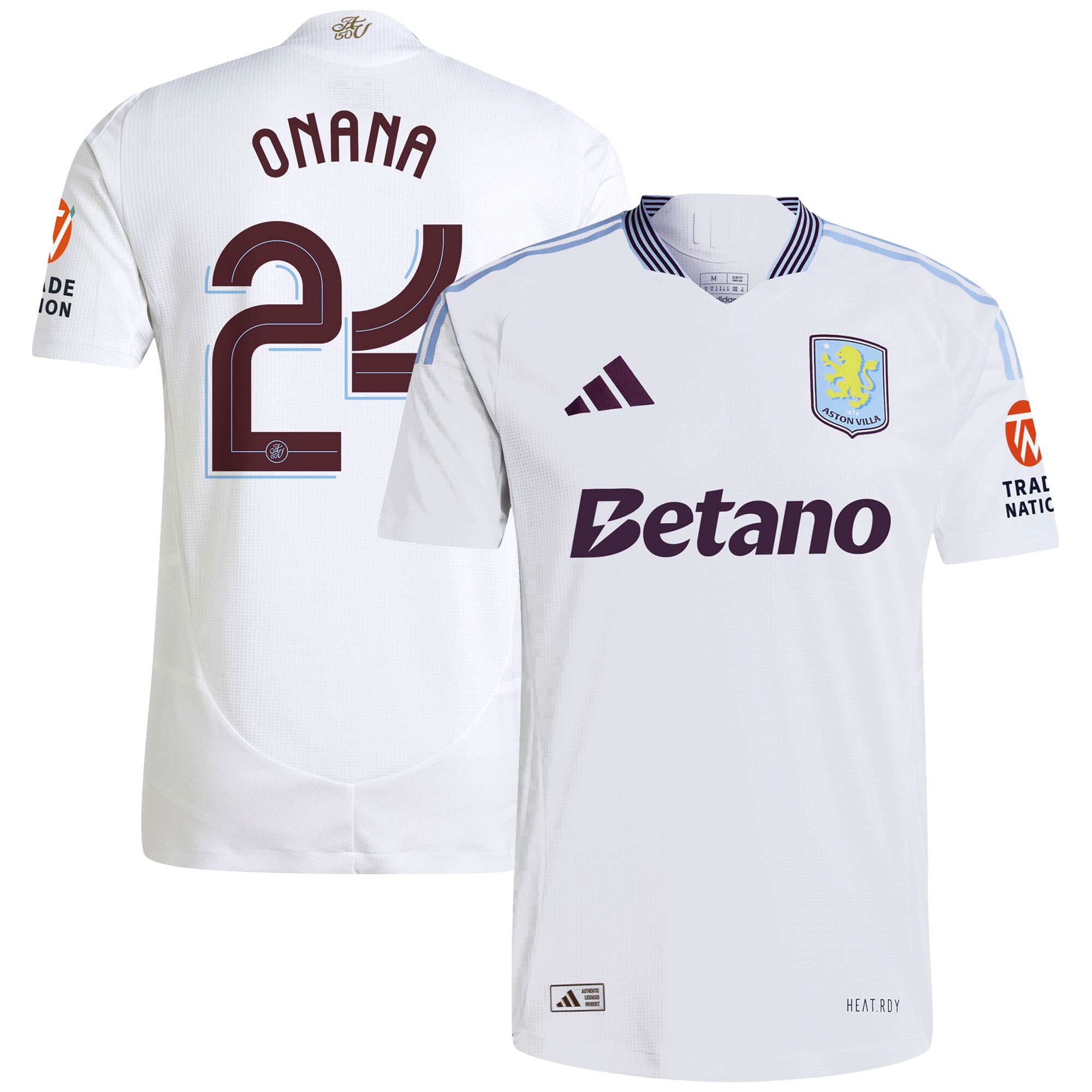 Aston Villa Jerseys - Official aston villa adidas away authentic shirt 2024-25 with onana 24 cup printing Collection for AVFC Fans