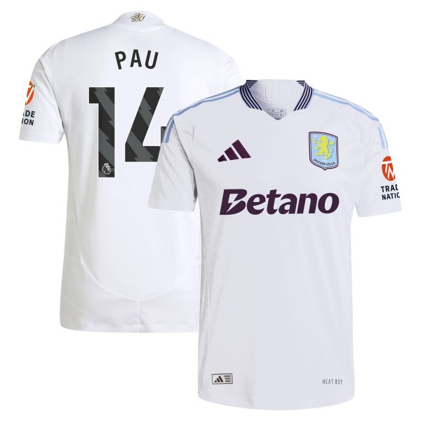 Aston Villa Jerseys - Official aston villa adidas away authentic shirt 2024-25 with pau 14 printing Collection for AVFC Fans