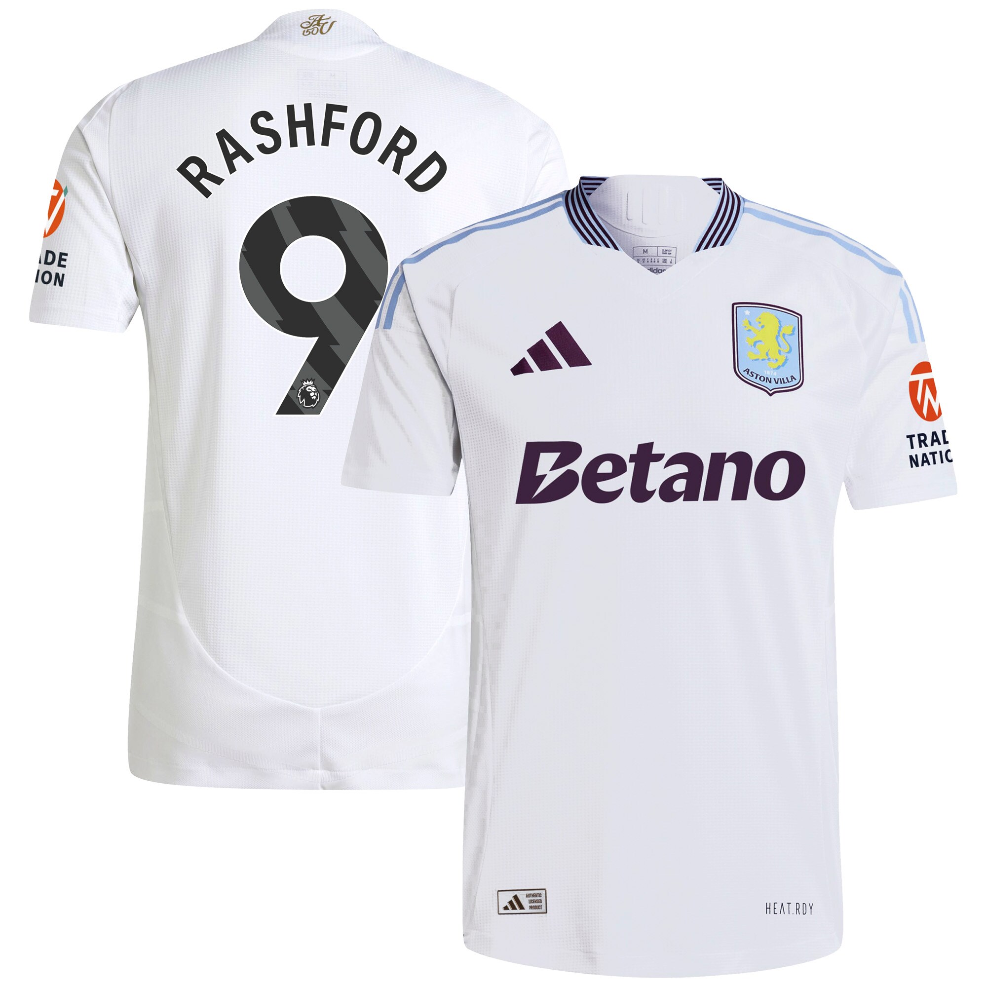 Aston Villa Jerseys - Official aston villa adidas away authentic shirt 2024-25 with rashford 9 printing Collection for AVFC Fans