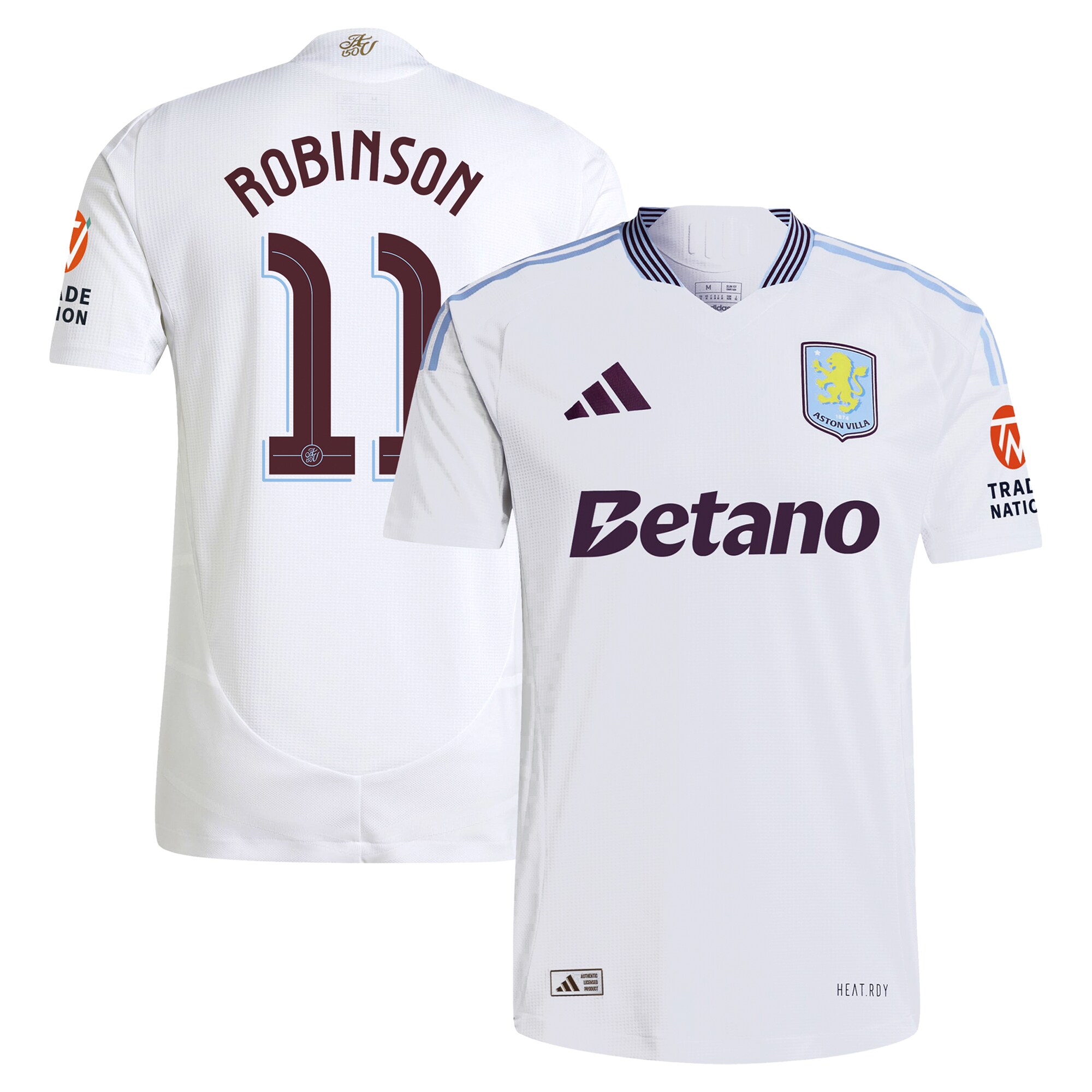 Aston Villa Jerseys - Official aston villa adidas away authentic shirt 2024-25 with robinson 11 cup printing Collection for AVFC Fans