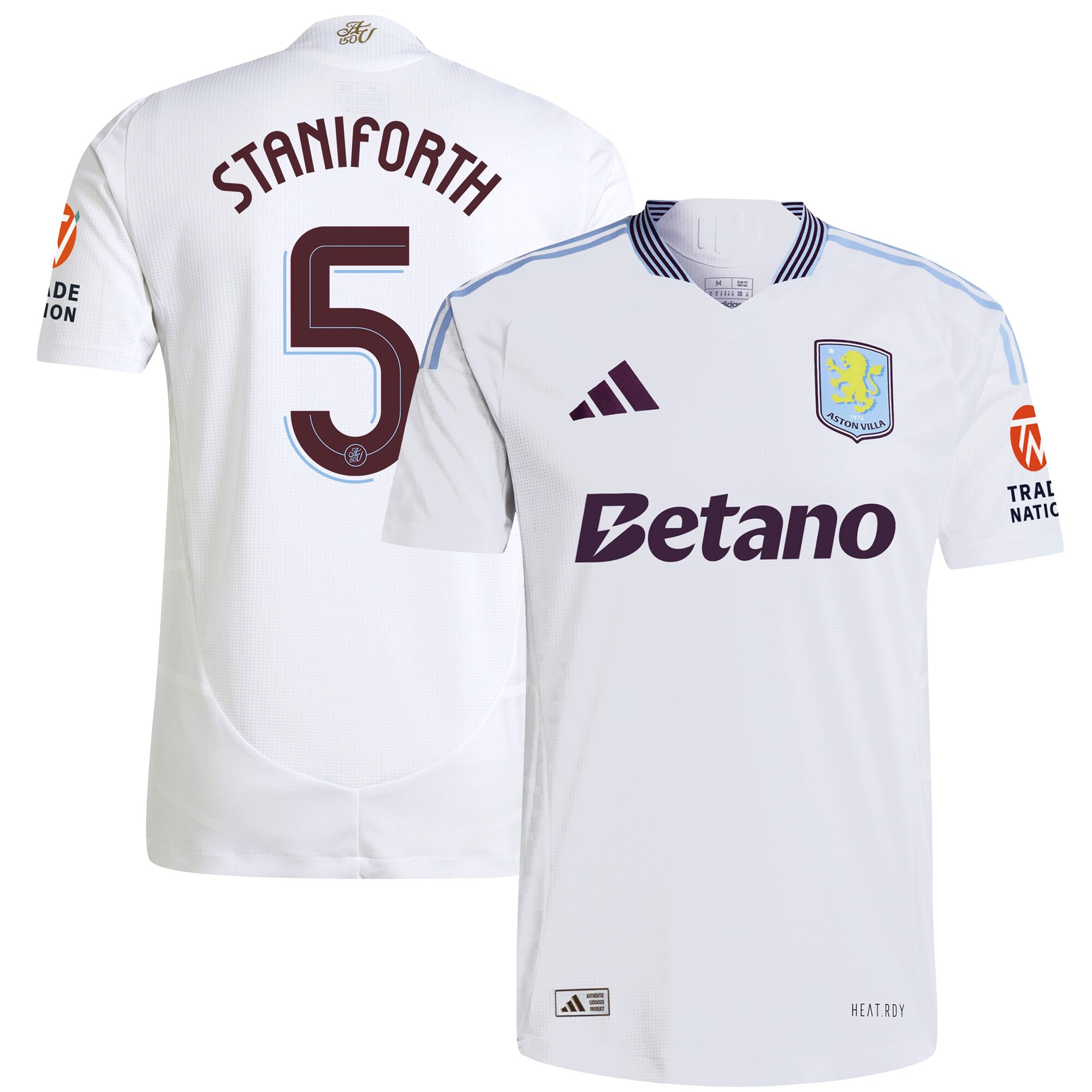 Aston Villa Jerseys - Official aston villa adidas away authentic shirt 2024-25 with staniforth 5 cup printing Collection for AVFC Fans