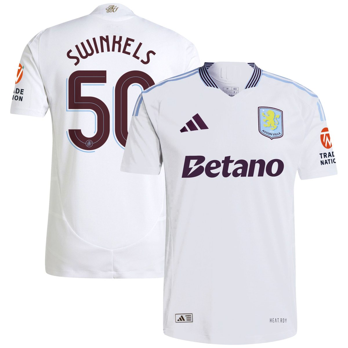 Aston Villa Jerseys - Official aston villa adidas away authentic shirt 2024-25 with swinkels 50 cup printing Collection for AVFC Fans