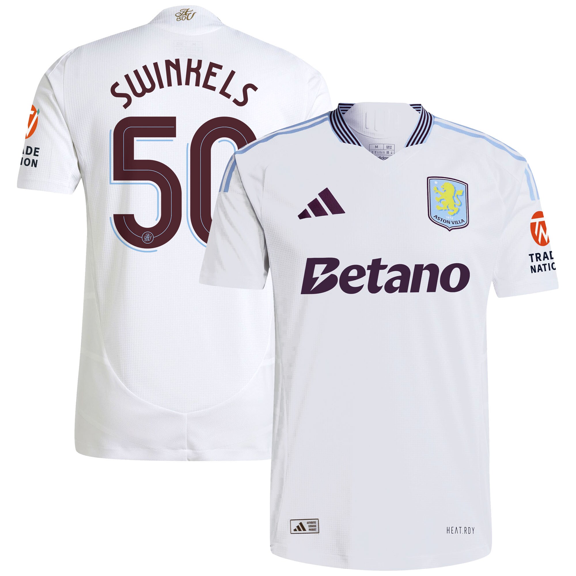 Aston Villa Jerseys - Official aston villa adidas away authentic shirt 2024-25 with swinkels 50 cup printing Collection for AVFC Fans