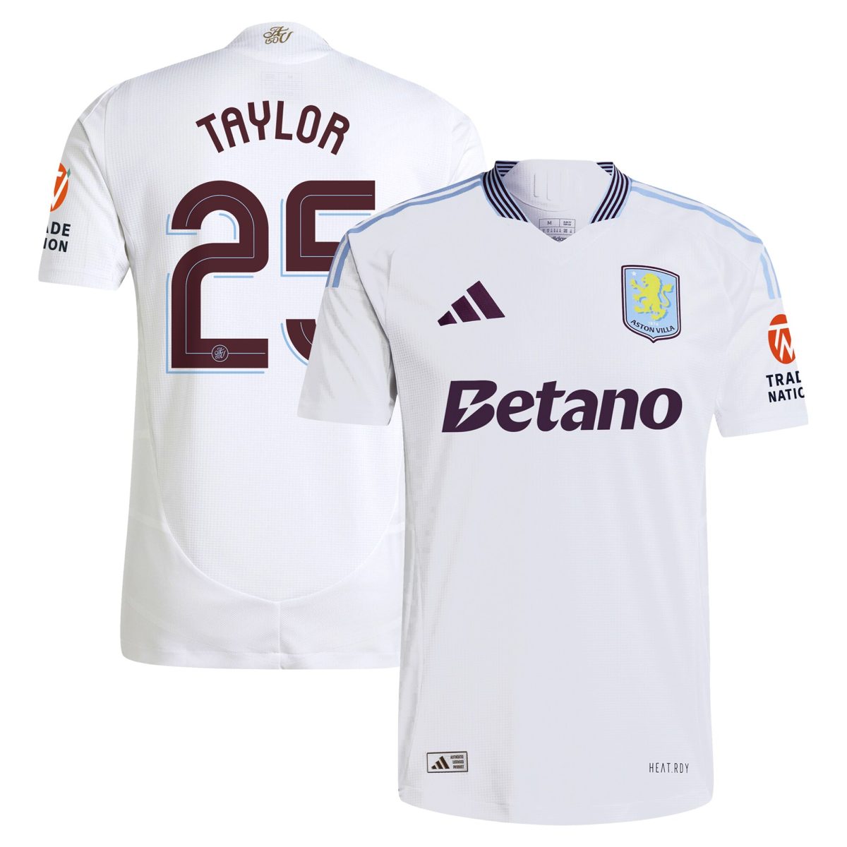 Aston Villa Jerseys - Official aston villa adidas away authentic shirt 2024-25 with taylor 25 cup printing Collection for AVFC Fans