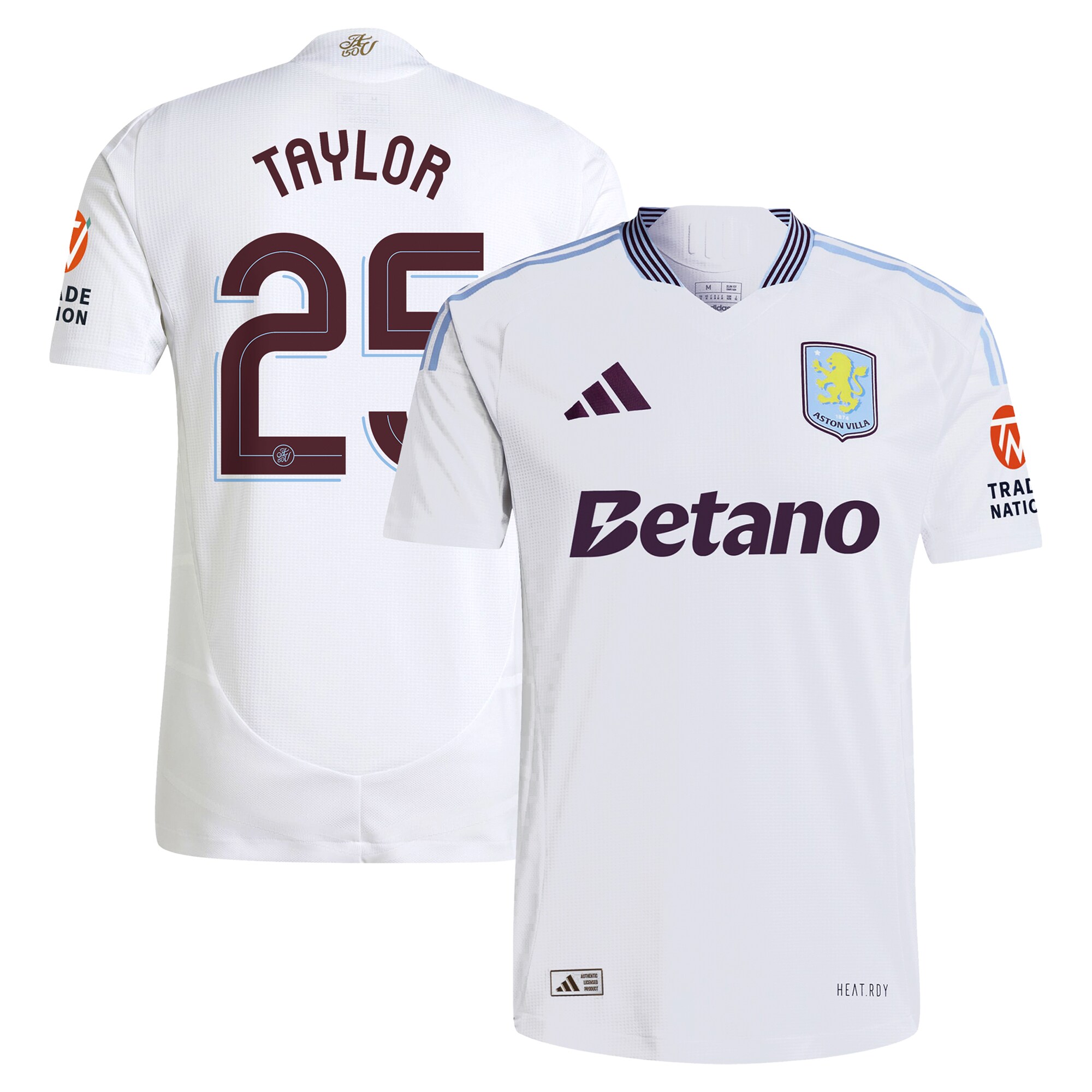 Aston Villa Jerseys - Official aston villa adidas away authentic shirt 2024-25 with taylor 25 cup printing Collection for AVFC Fans