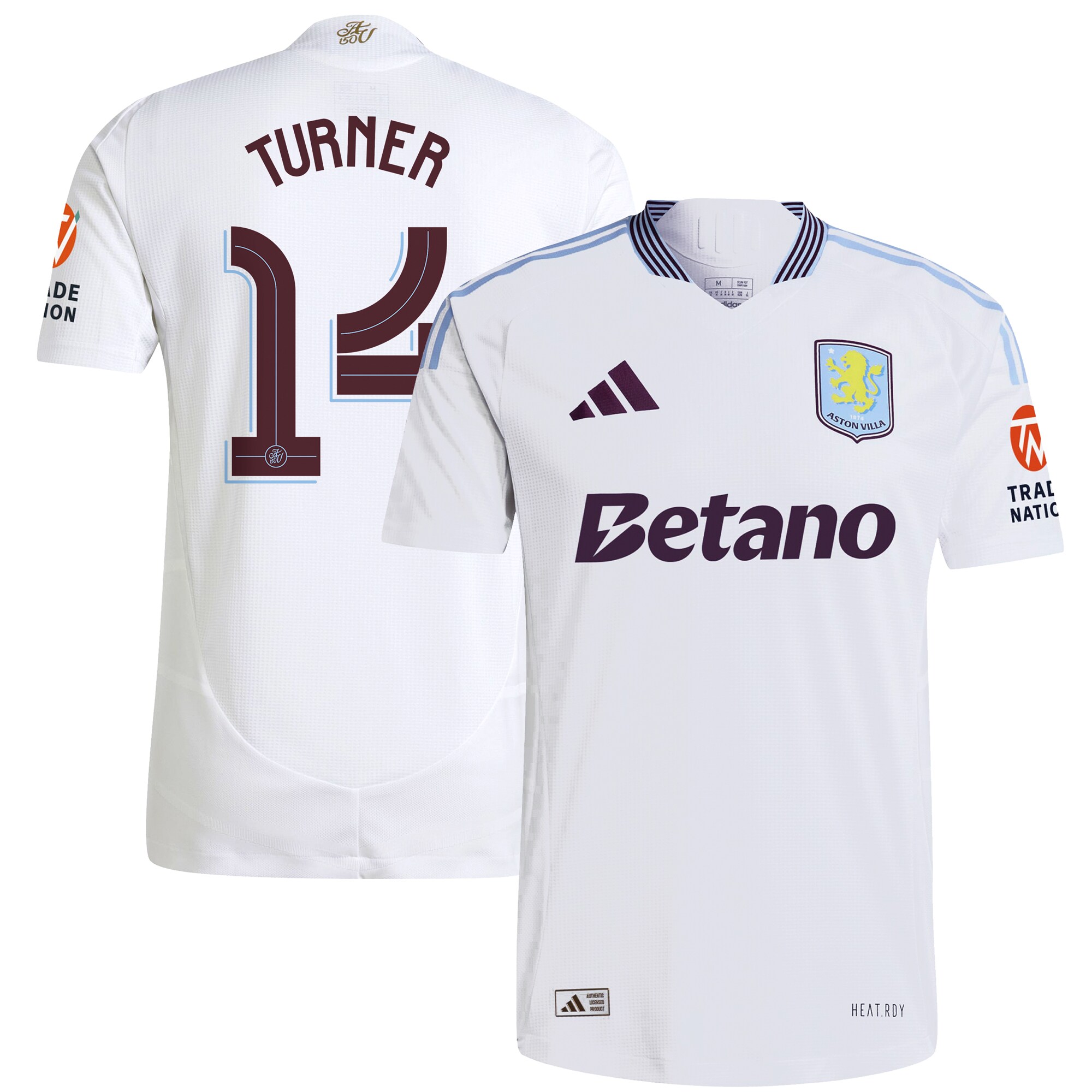 Aston Villa Jerseys - Official aston villa adidas away authentic shirt 2024-25 with turner 14 cup printing Collection for AVFC Fans