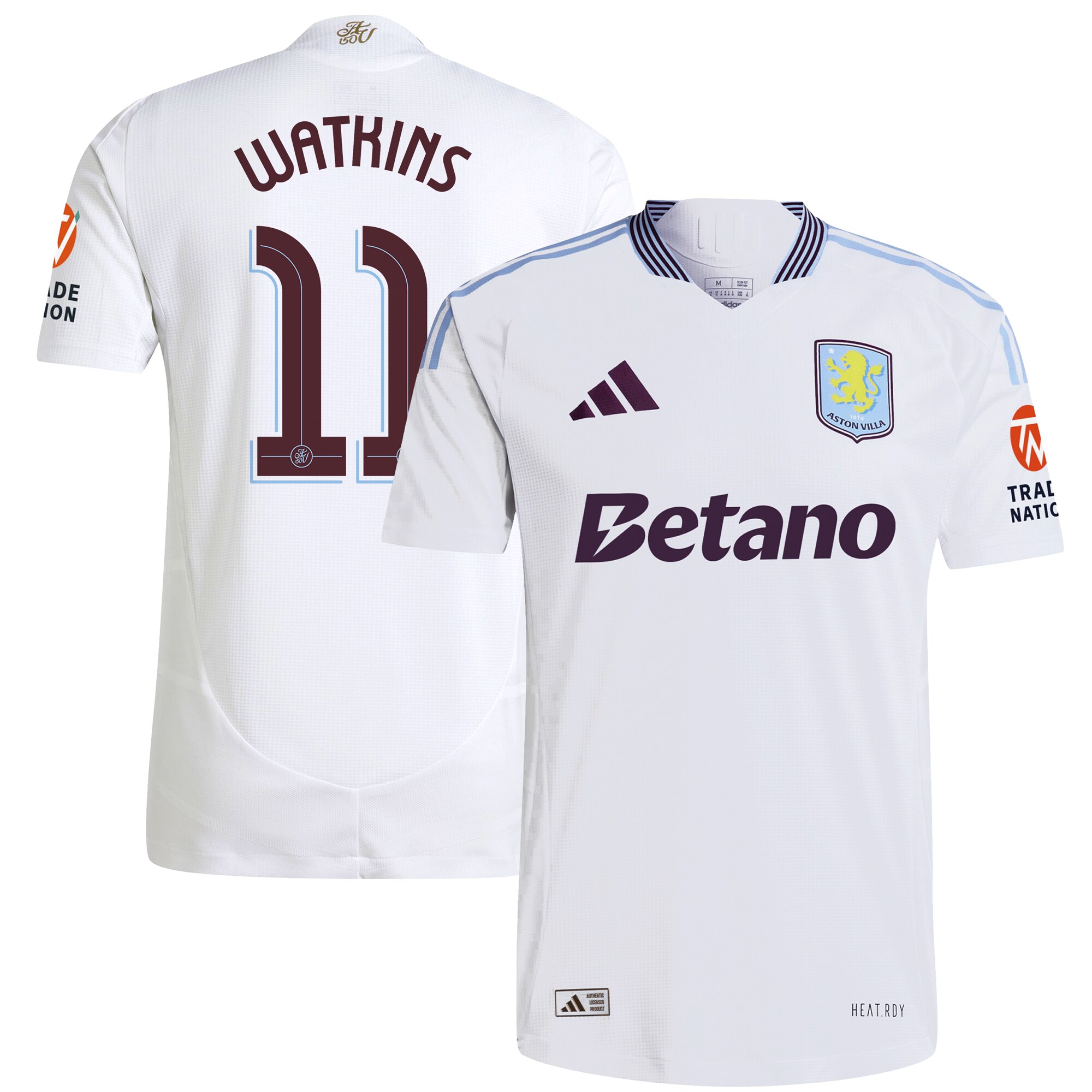 Aston Villa Jerseys - Official aston villa adidas away authentic shirt 2024-25 with watkins 11 cup printing Collection for AVFC Fans