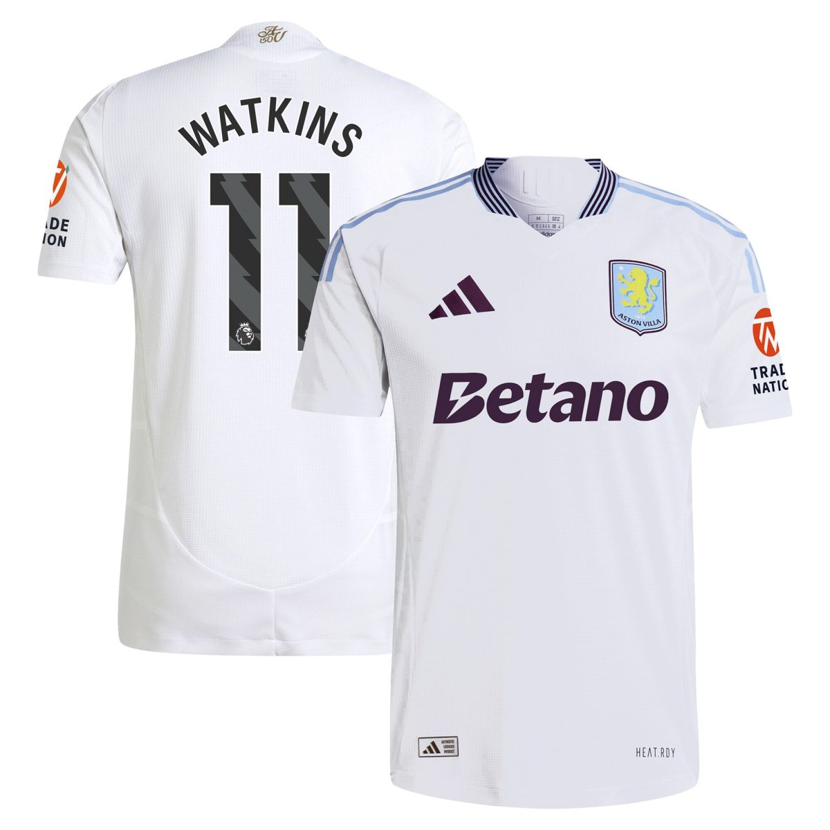 Aston Villa Jerseys - Official aston villa adidas away authentic shirt 2024-25 with watkins 11 printing Collection for AVFC Fans