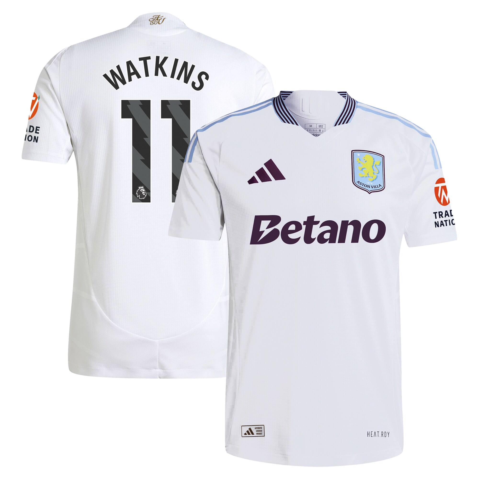 Aston Villa Jerseys - Official aston villa adidas away authentic shirt 2024-25 with watkins 11 printing Collection for AVFC Fans