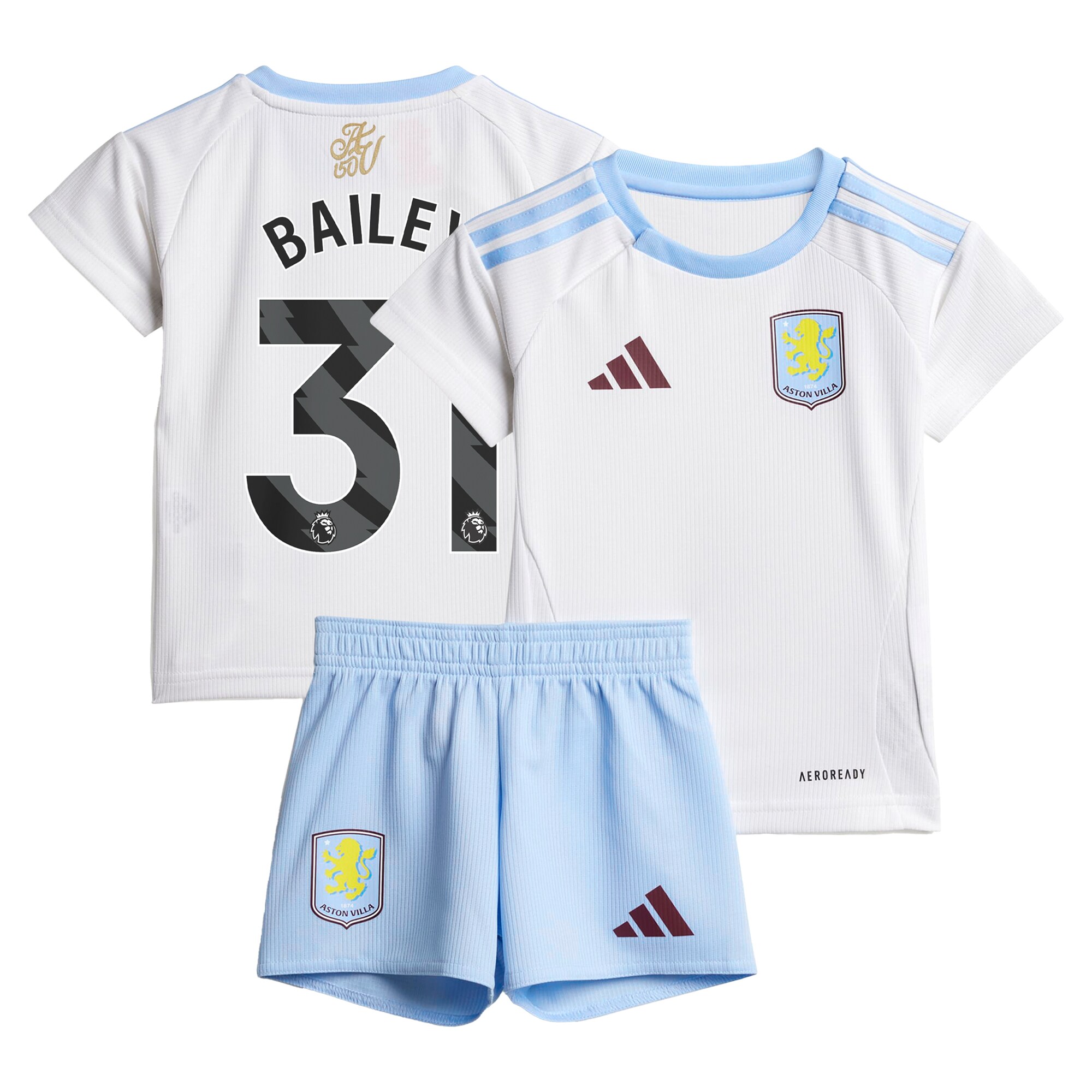 Aston Villa Jerseys - Official aston villa adidas away baby kit 2024-25 with bailey 31 printing Collection for AVFC Fans