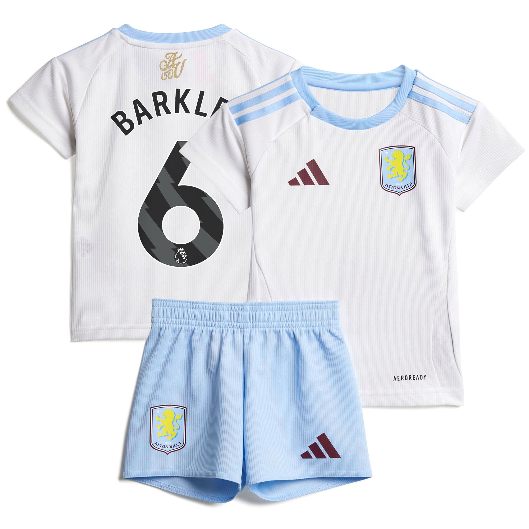 Aston Villa Jerseys - Official aston villa adidas away baby kit 2024-25 with barkley 6 printing Collection for AVFC Fans