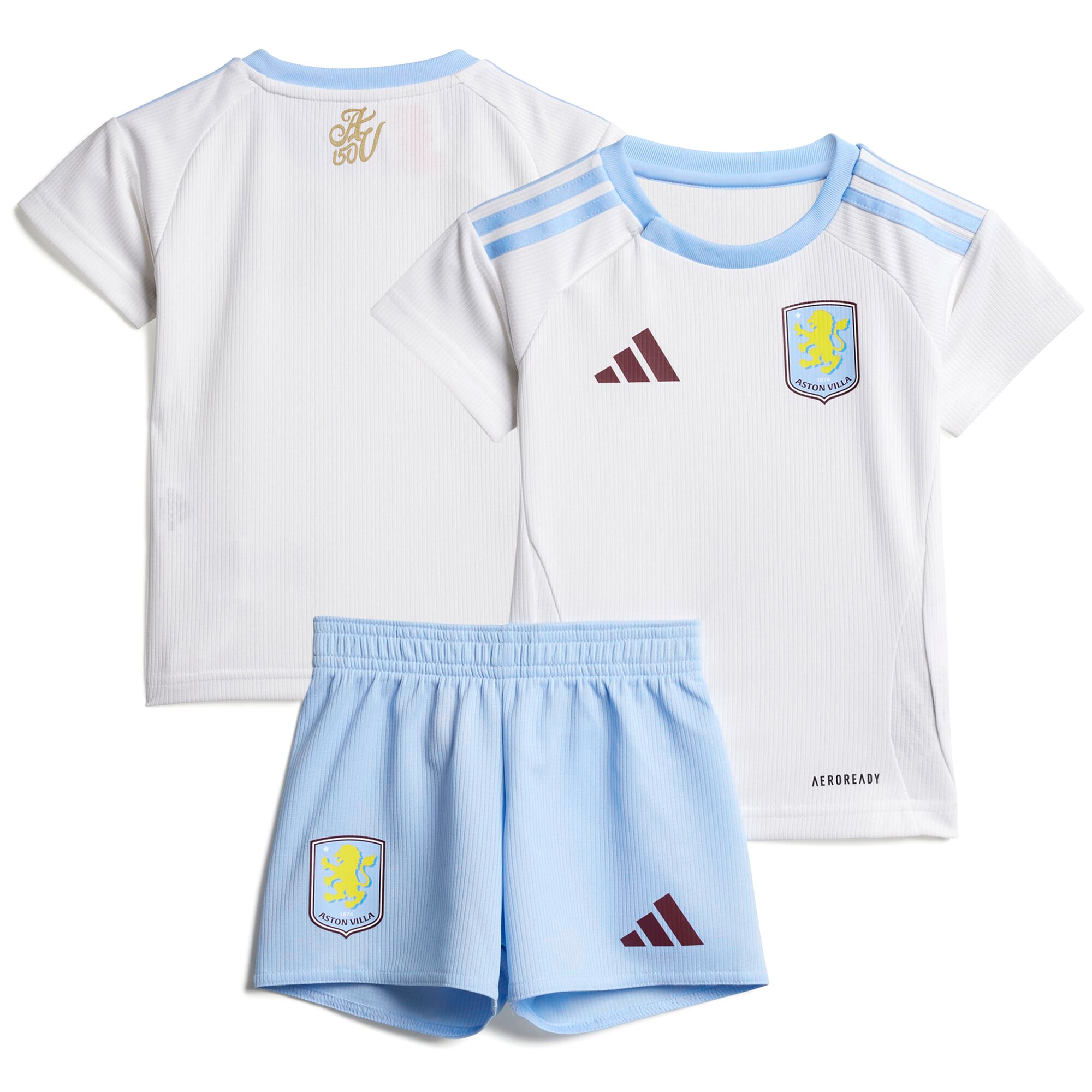 Aston Villa Jerseys - Official aston villa adidas away baby kit 2024-25 with custom printing Collection for AVFC Fans